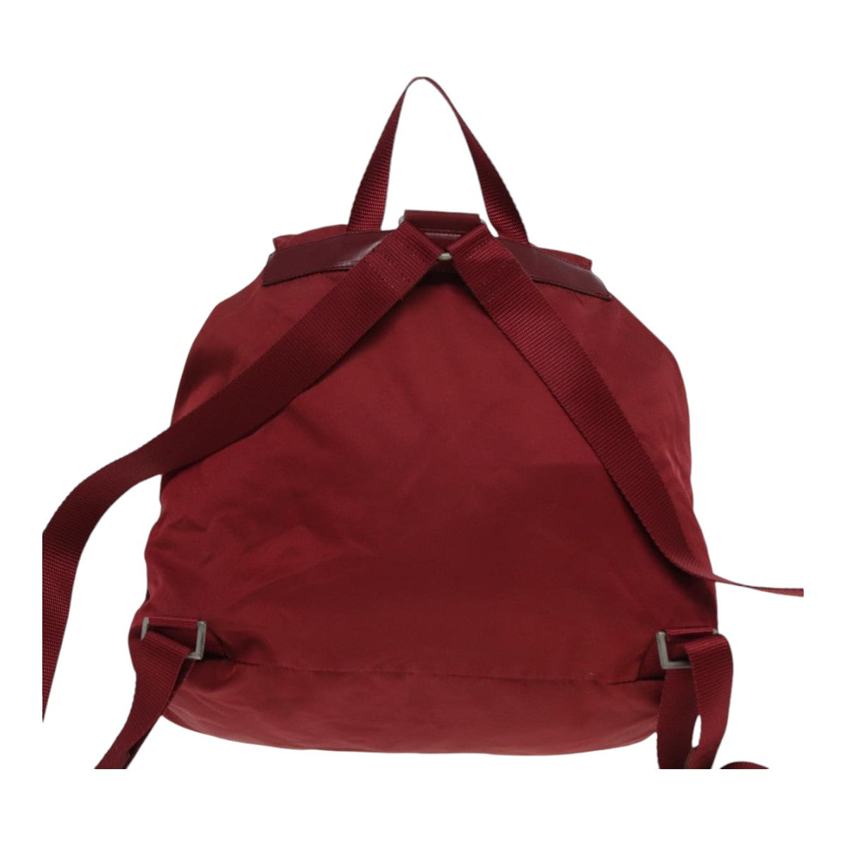 PRADA Backpack Nylon Red Silver Auth 86450