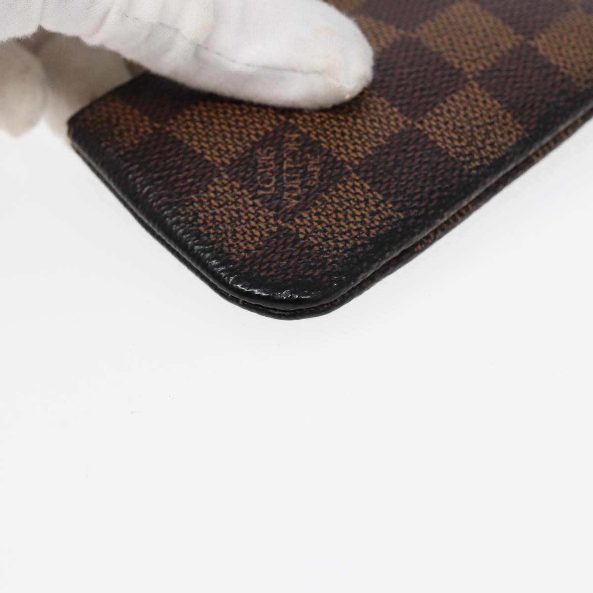 LOUIS VUITTON Damier Ebene Pochette Cles Coin Purse N62658 LV Auth 86459