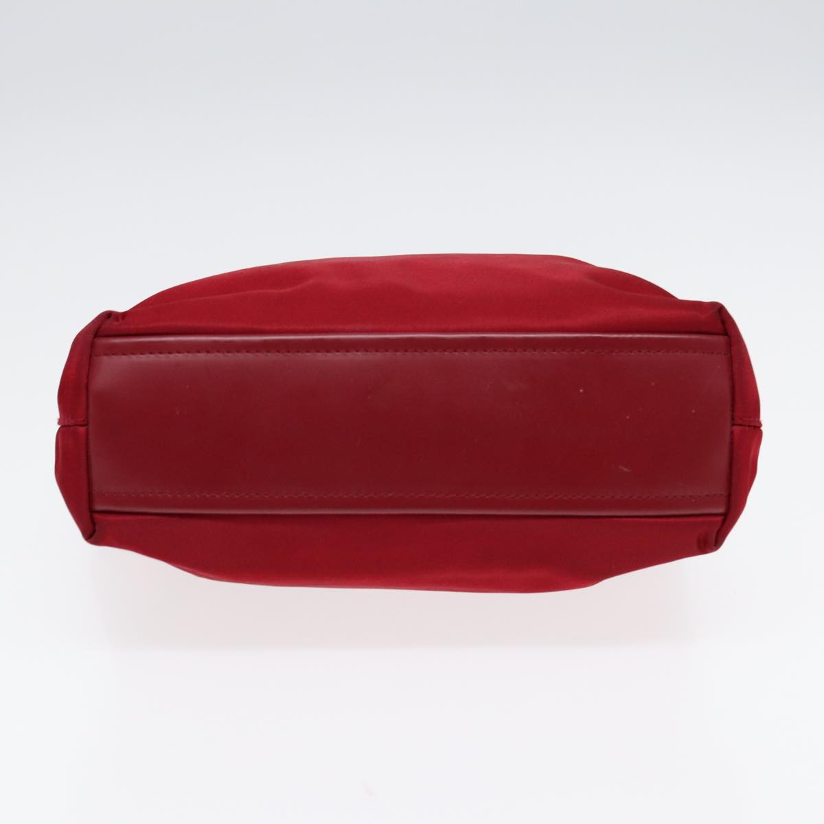 PRADA Hand Bag Nylon Red Silver Auth 86563