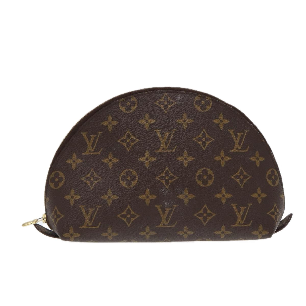 LOUIS VUITTON Monogram Trousse Demi Ronde Cosmetic Pouch M47520 LV Auth 86597