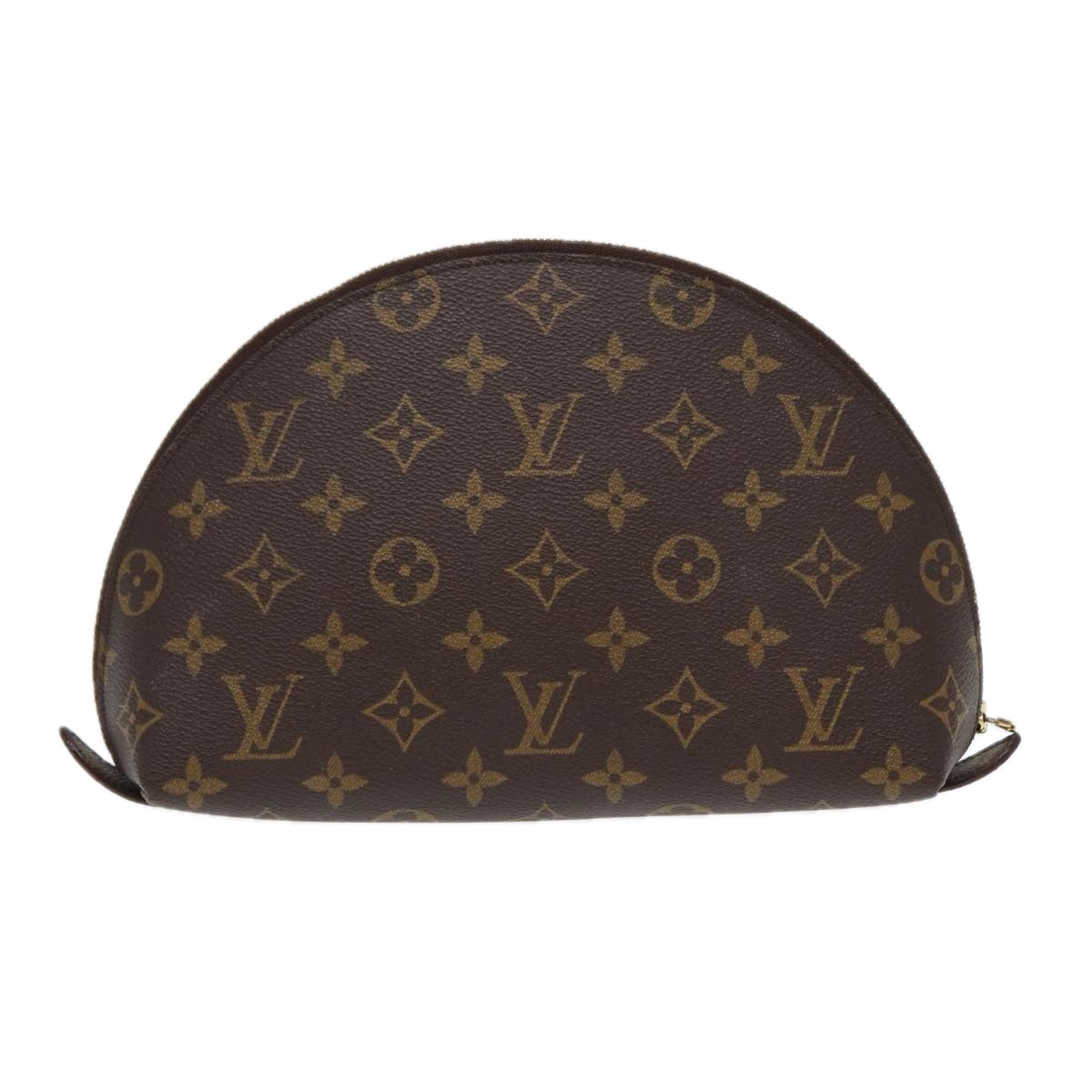 LOUIS VUITTON Monogram Trousse Demi Ronde Cosmetic Pouch M47520 LV Auth 86597