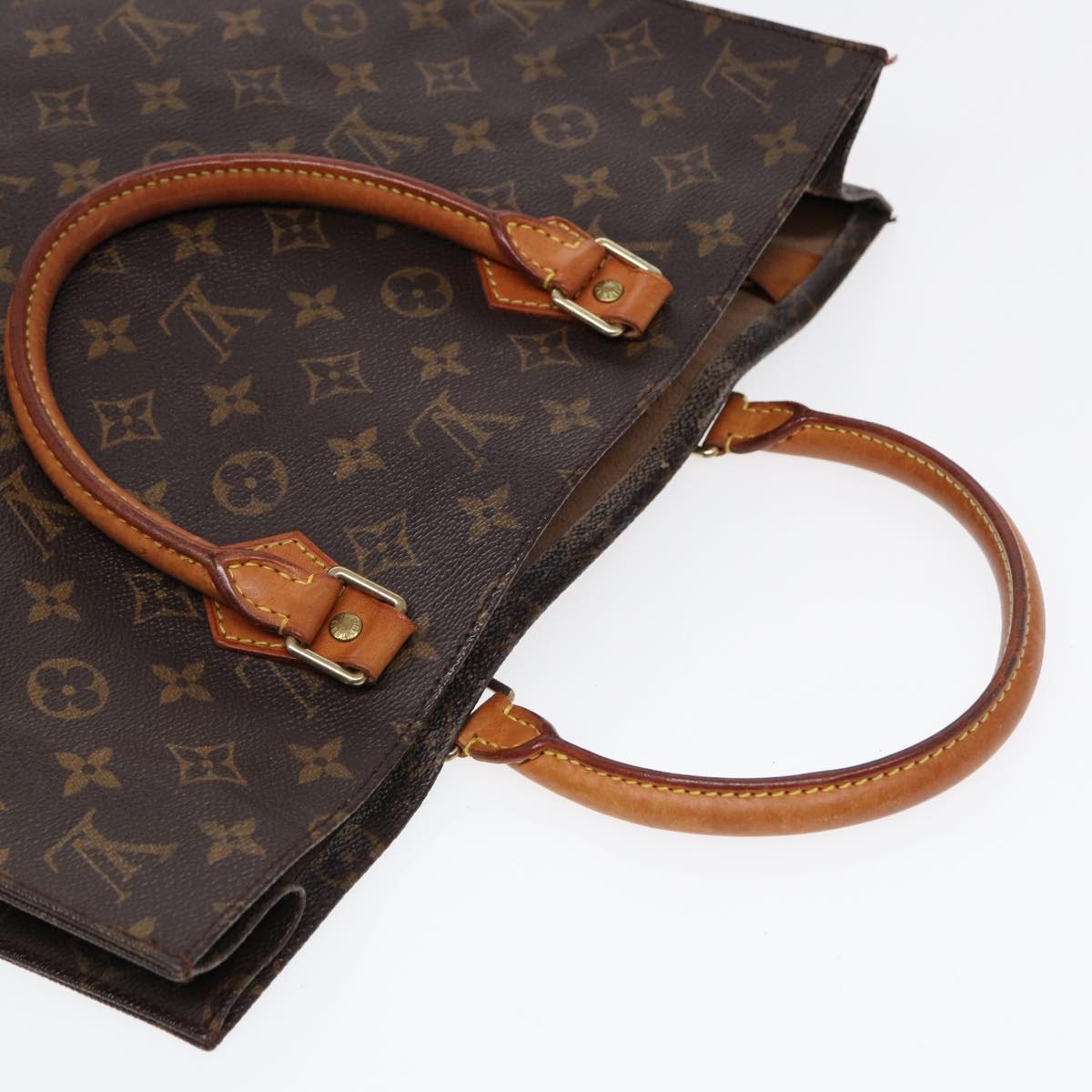 LOUIS VUITTON Monogram Sac Plat Hand Bag M51140 LV Auth 86605