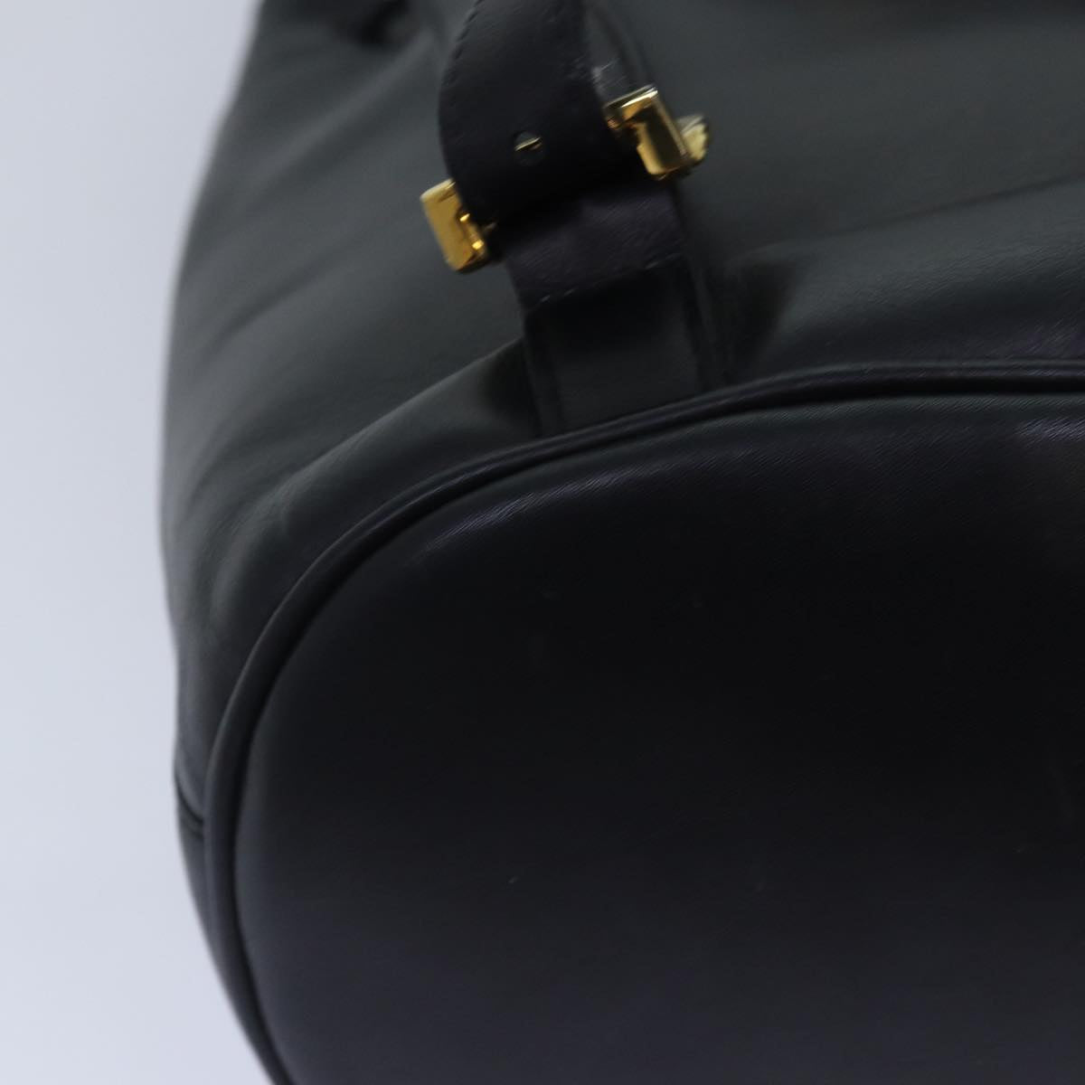 Salvatore Ferragamo Backpack Leather Black Gold Auth 86612