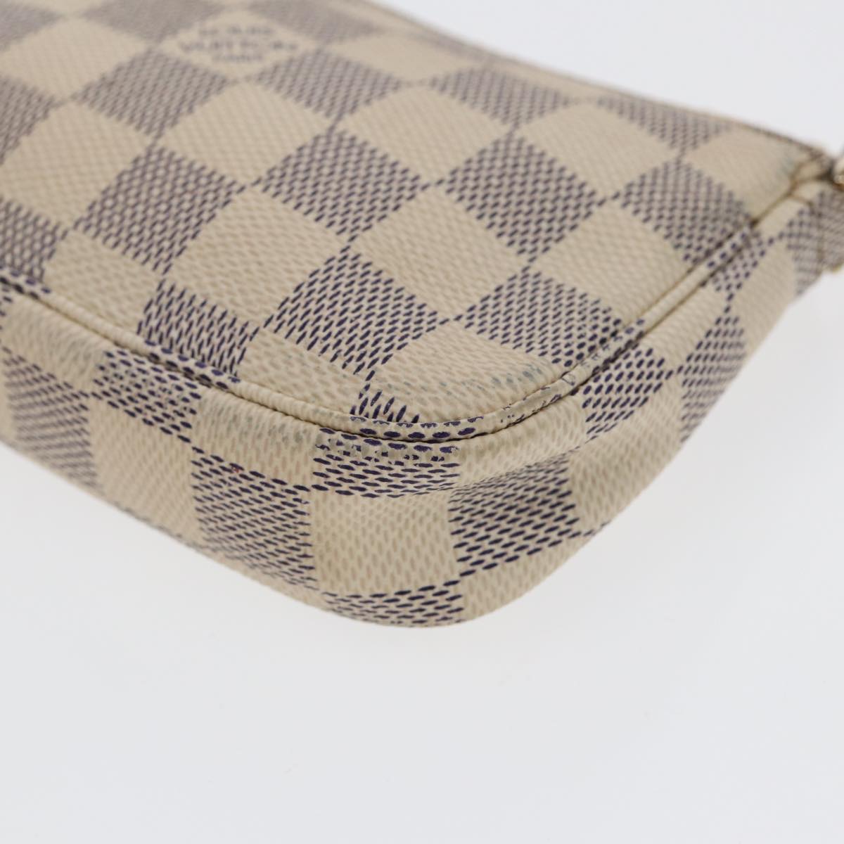 LOUIS VUITTON Damier Azur Mini Pochette Accessoires Pouch N63005 LV Auth 86634