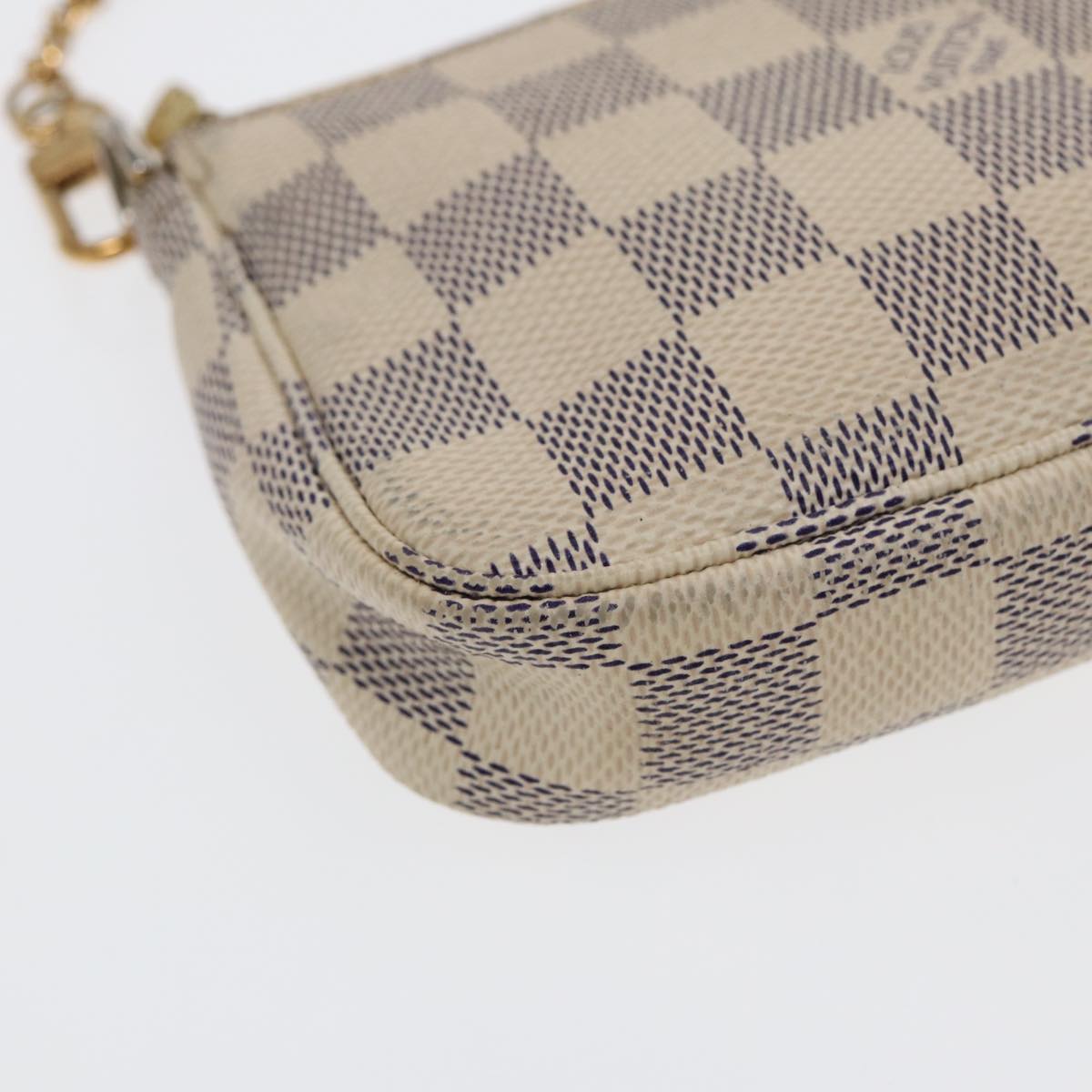 LOUIS VUITTON Damier Azur Mini Pochette Accessoires Pouch N63005 LV Auth 86634
