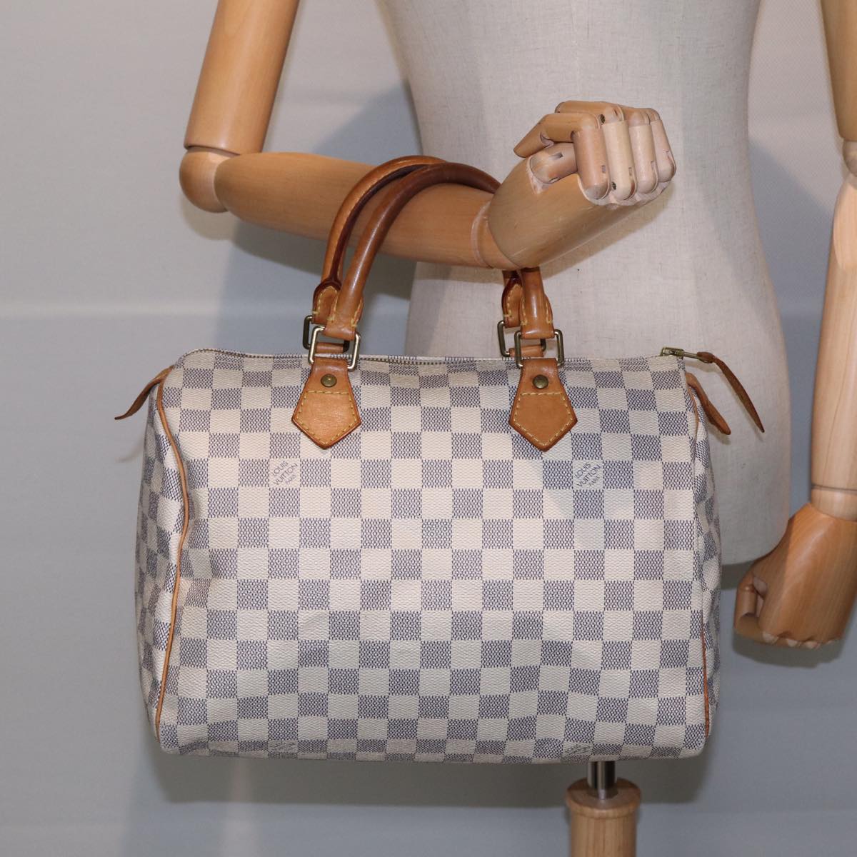 LOUIS VUITTON Damier Azur Speedy 30 Hand Bag N41533 LV Auth 86653