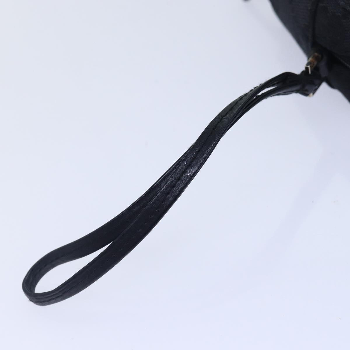 GUCCI GG Canvas Pouch Black Silver 039 1094 Auth 86678