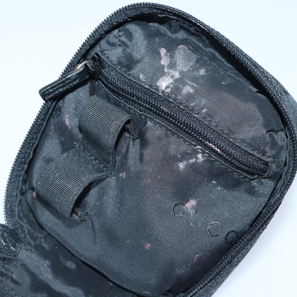 GUCCI GG Canvas Pouch Black Silver 039 1094 Auth 86678