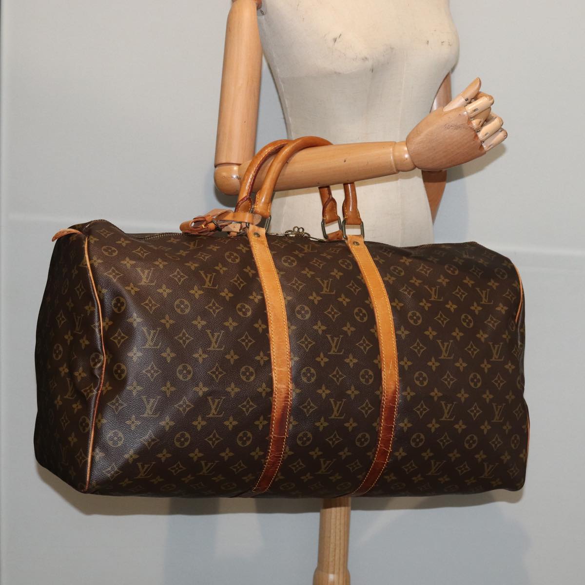 LOUIS VUITTON Monogram Keepall 60 Boston Bag M41422 LV Auth 86740