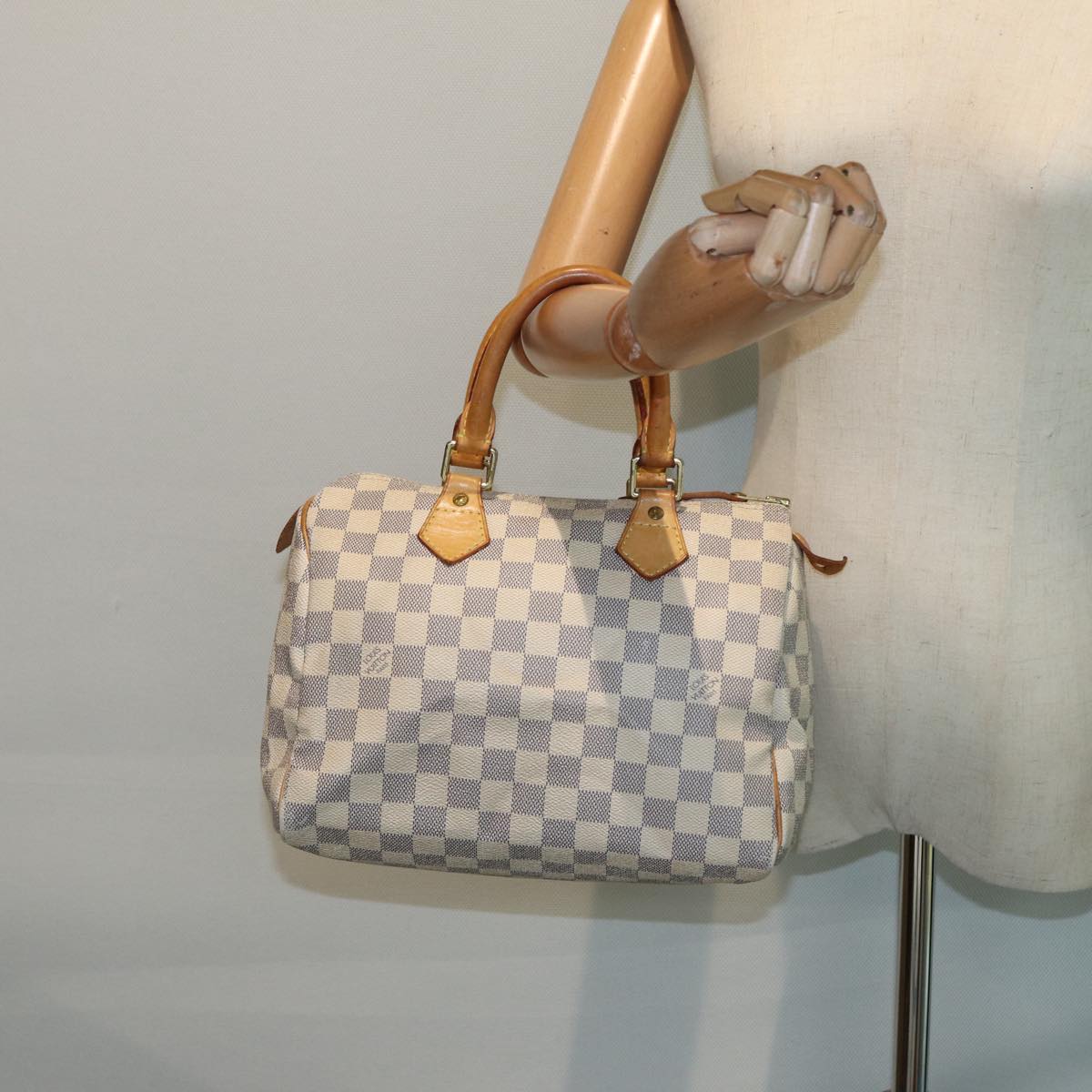 LOUIS VUITTON Damier Azur Speedy 25 Hand Bag N41534 LV Auth 86744