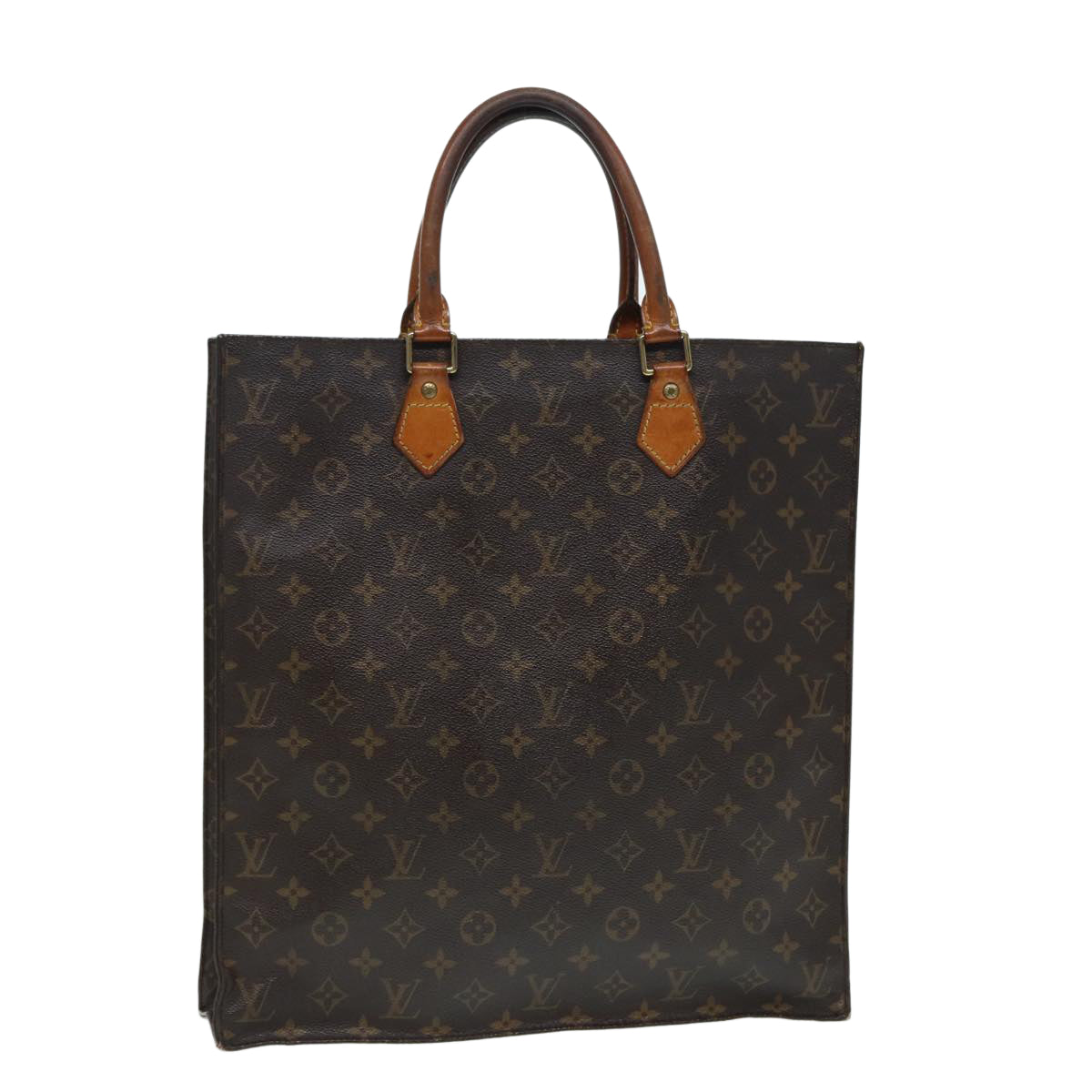 LOUIS VUITTON Monogram Sac Plat Hand Bag M51140 LV Auth 86759