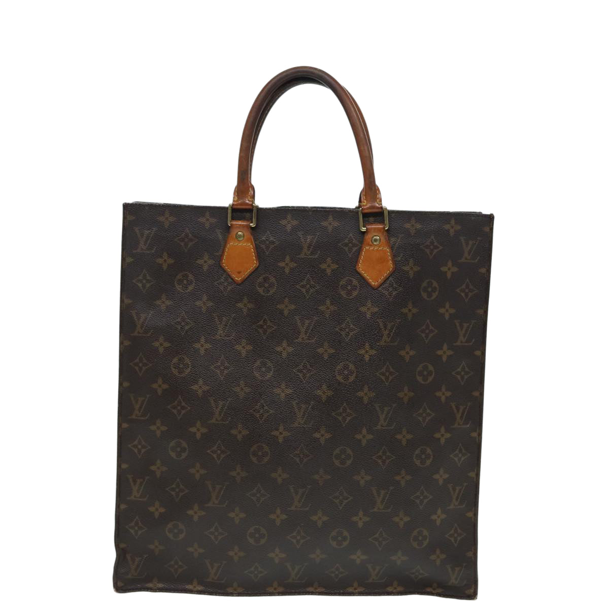 LOUIS VUITTON Monogram Sac Plat Hand Bag M51140 LV Auth 86759