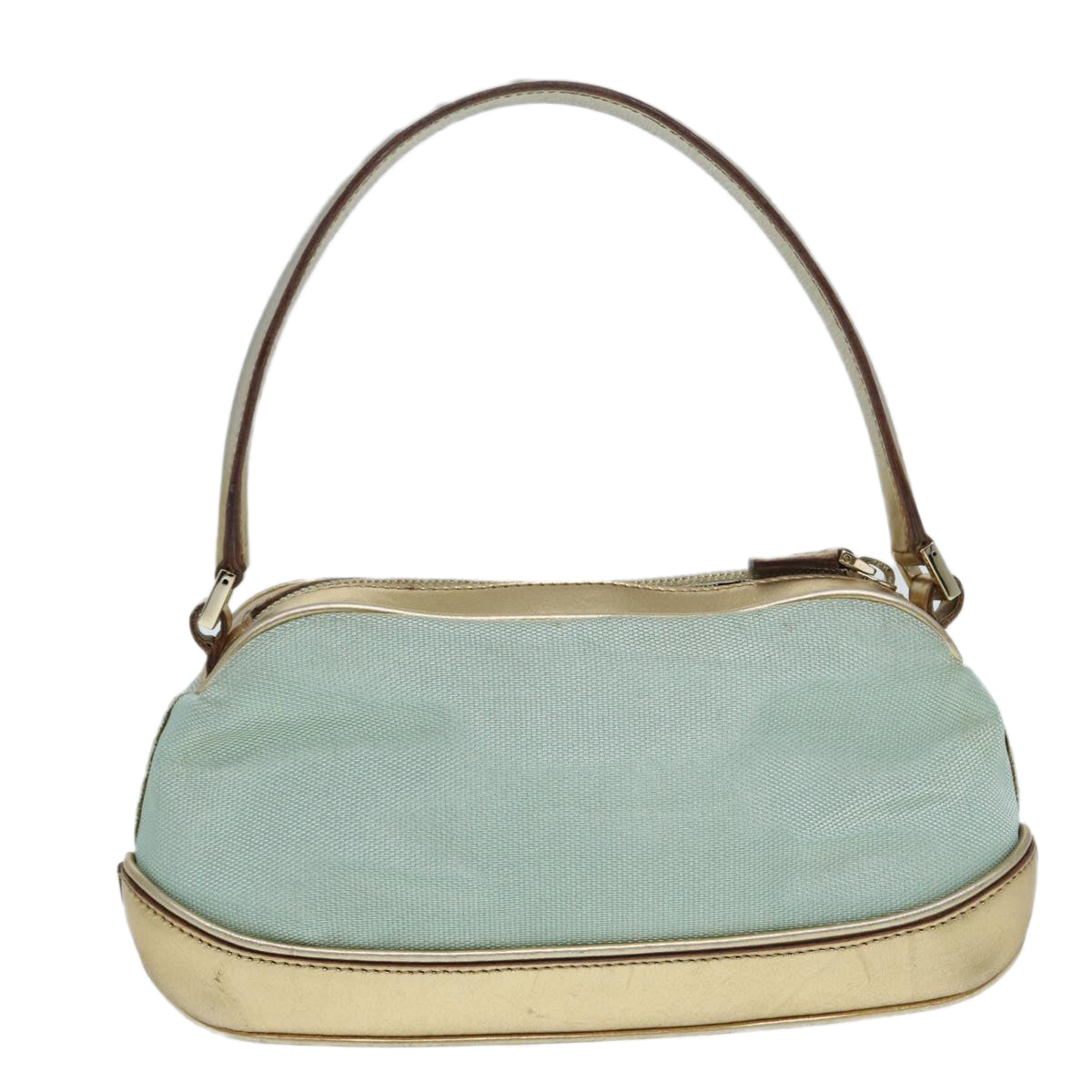 GUCCI Hand Bag Canvas Gold Light Blue Auth 86832