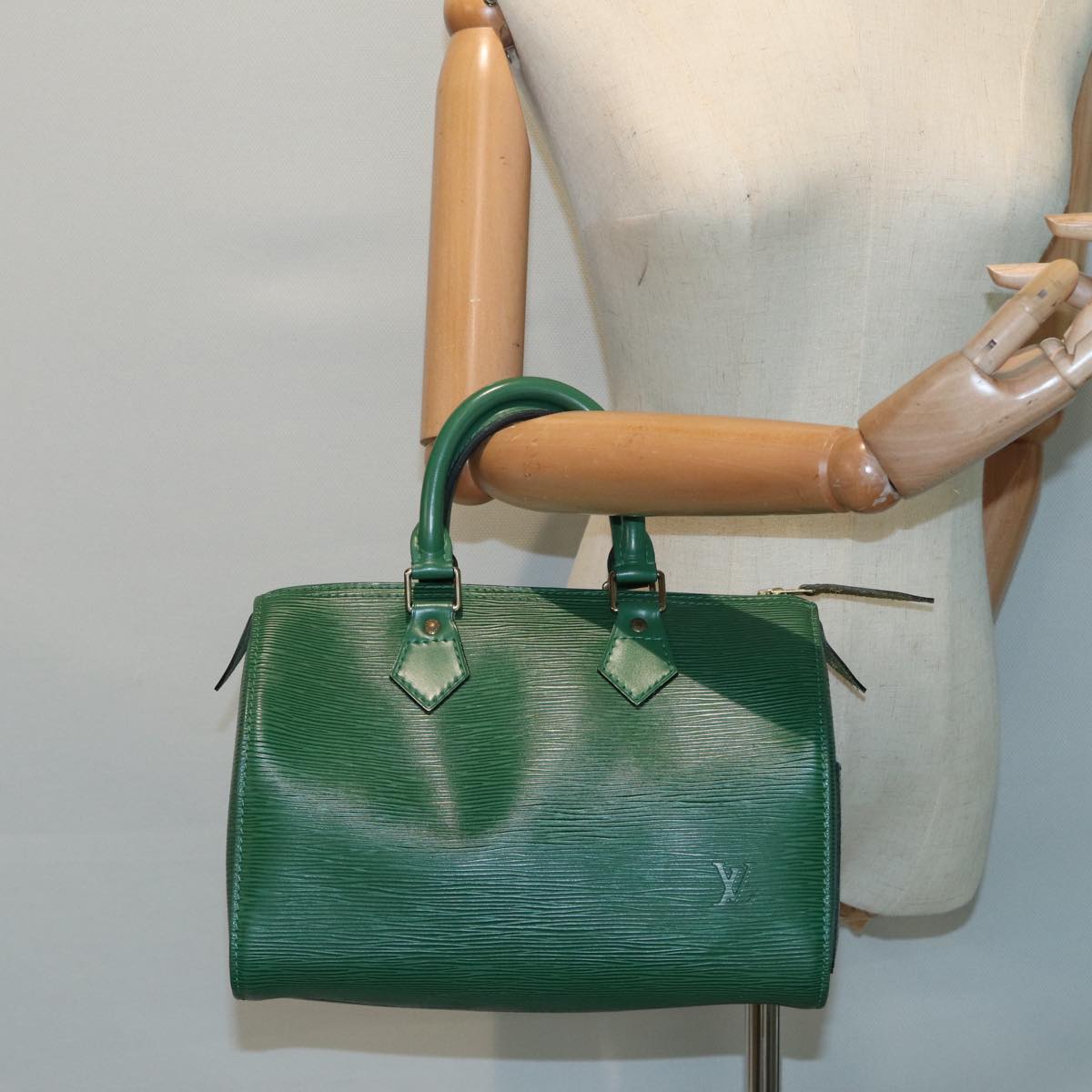 LOUIS VUITTON Epi Speedy 25 Hand Bag Borneo Green M43014 LV Auth 86857