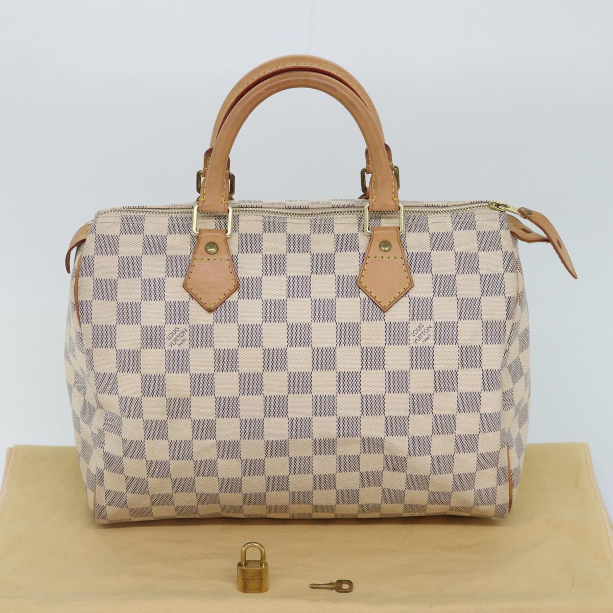 LOUIS VUITTON Damier Azur Speedy 30 Hand Bag N41533 LV Auth 86861