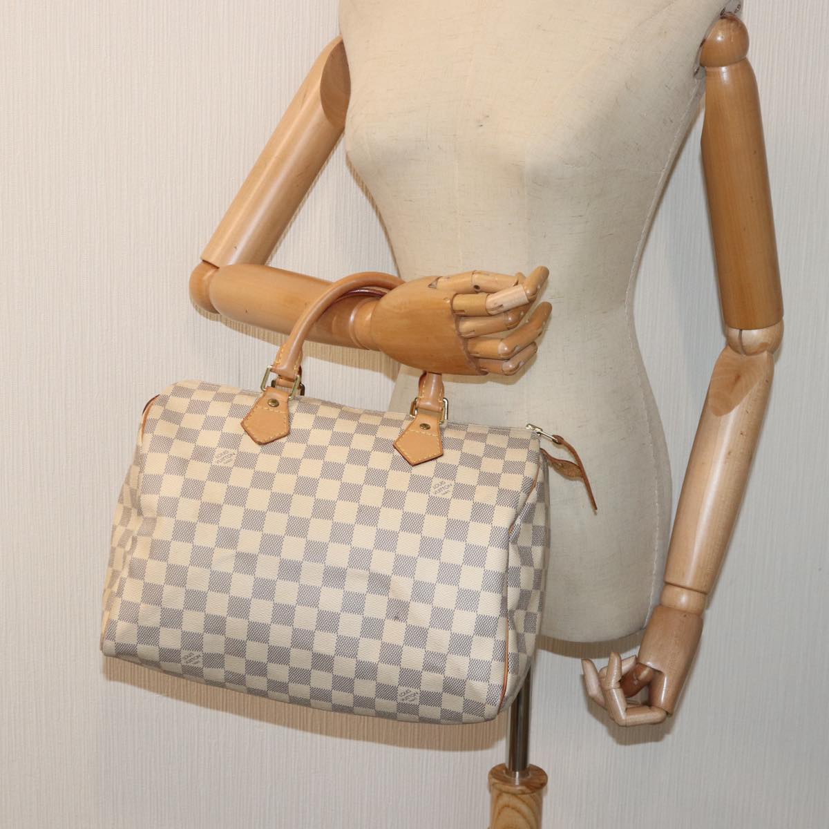 LOUIS VUITTON Damier Azur Speedy 30 Hand Bag N41533 LV Auth 86861