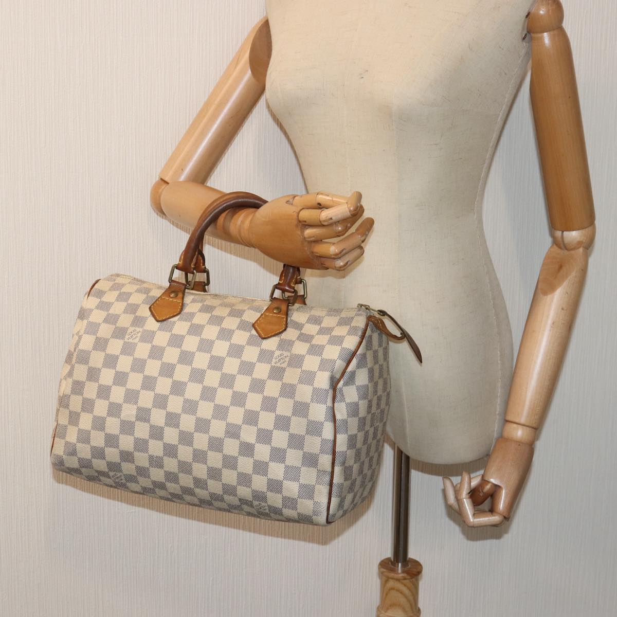 LOUIS VUITTON Damier Azur Speedy 30 Hand Bag N41533 LV Auth 86862