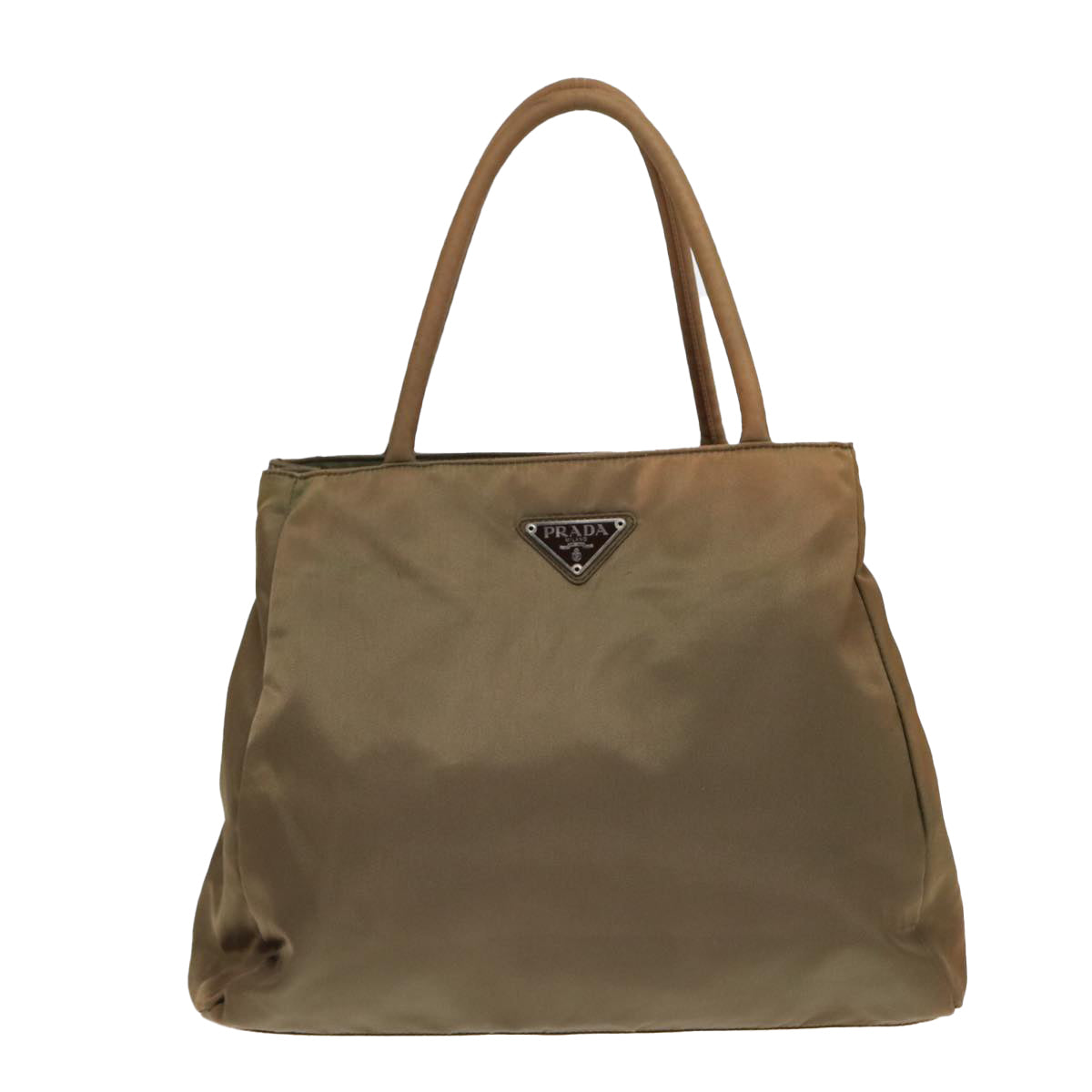 PRADA Hand Bag Nylon Brown Auth 86874