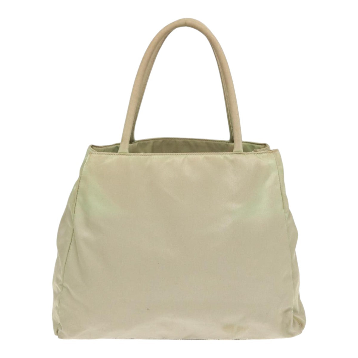 PRADA Hand Bag Nylon Beige Auth 86907