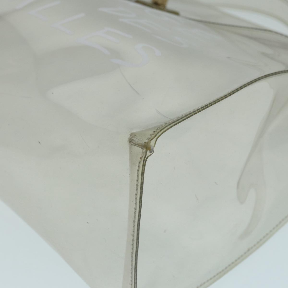 HERMES Vinyl Kelly Hand Bag Vinyl Clear Auth 86925