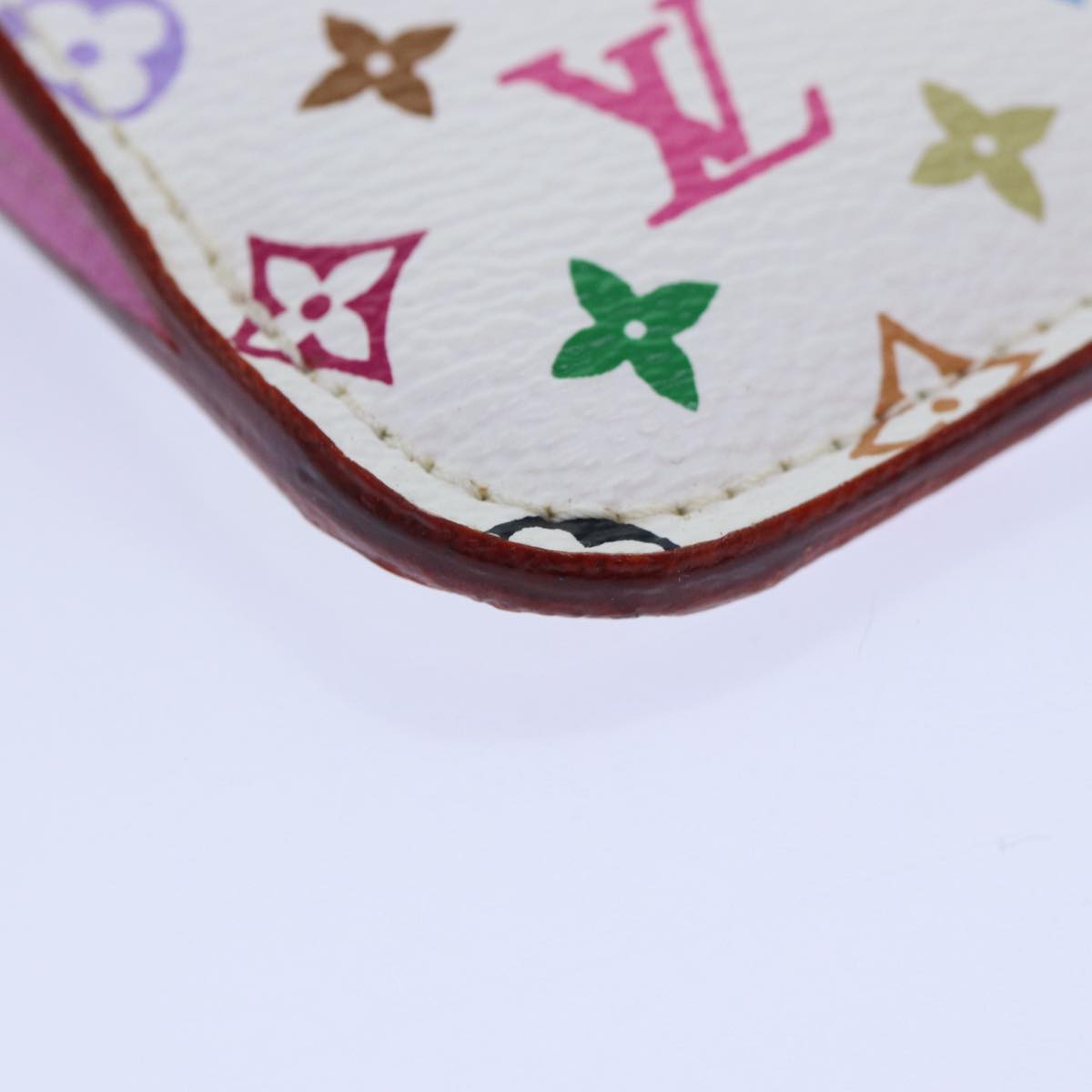 LOUIS VUITTON Multicolor Pochette Cles NM Coin Purse White M93734 LV Auth 86947