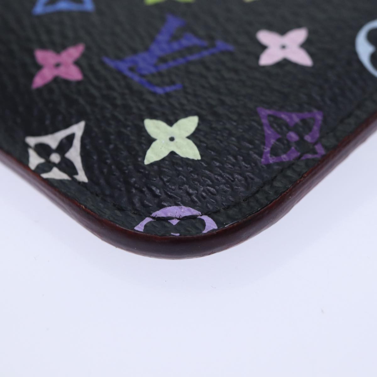 LOUIS VUITTON Multicolor Pochette ClesNM Coin Purse Black M60279 LV Auth 86948