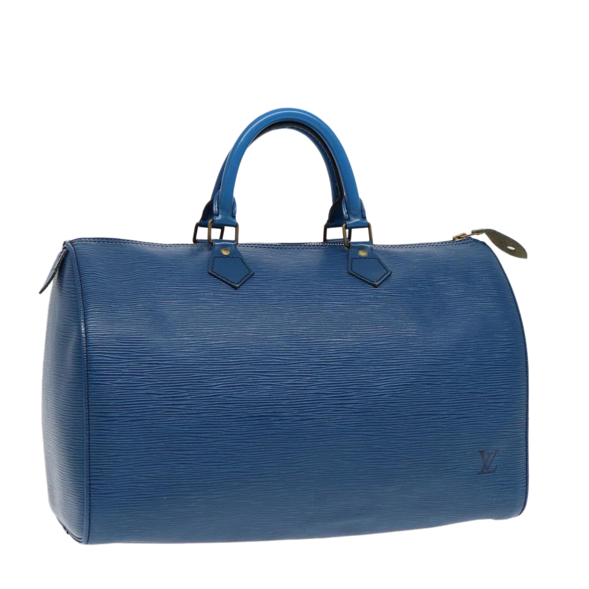 LOUIS VUITTON Epi Speedy 35 Hand Bag Toledo Blue M42995 LV Auth 86994