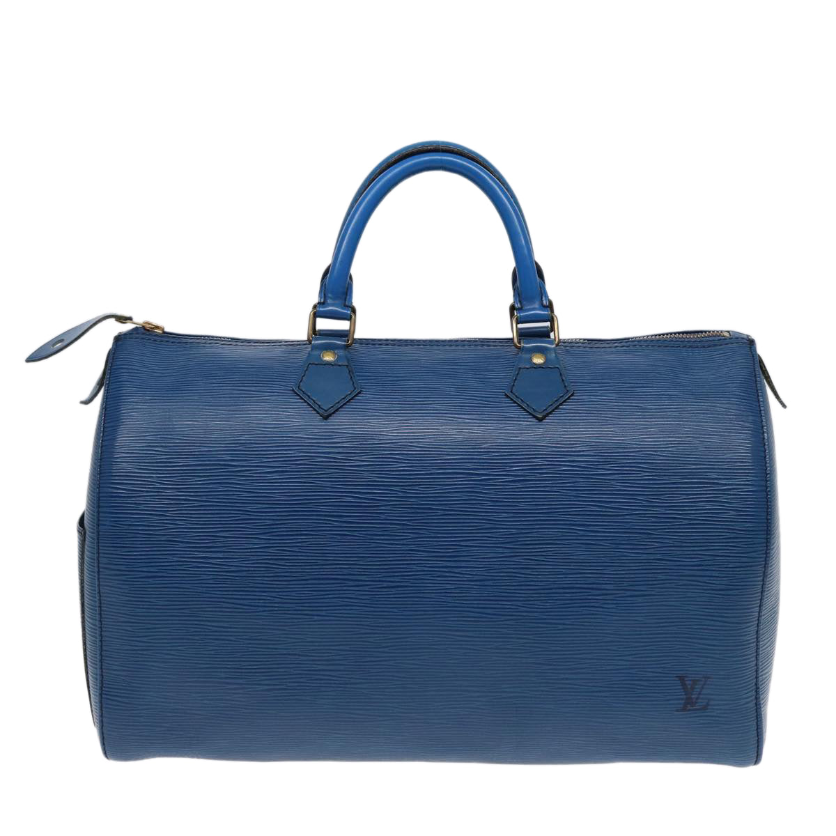 LOUIS VUITTON Epi Speedy 35 Hand Bag Toledo Blue M42995 LV Auth 86994