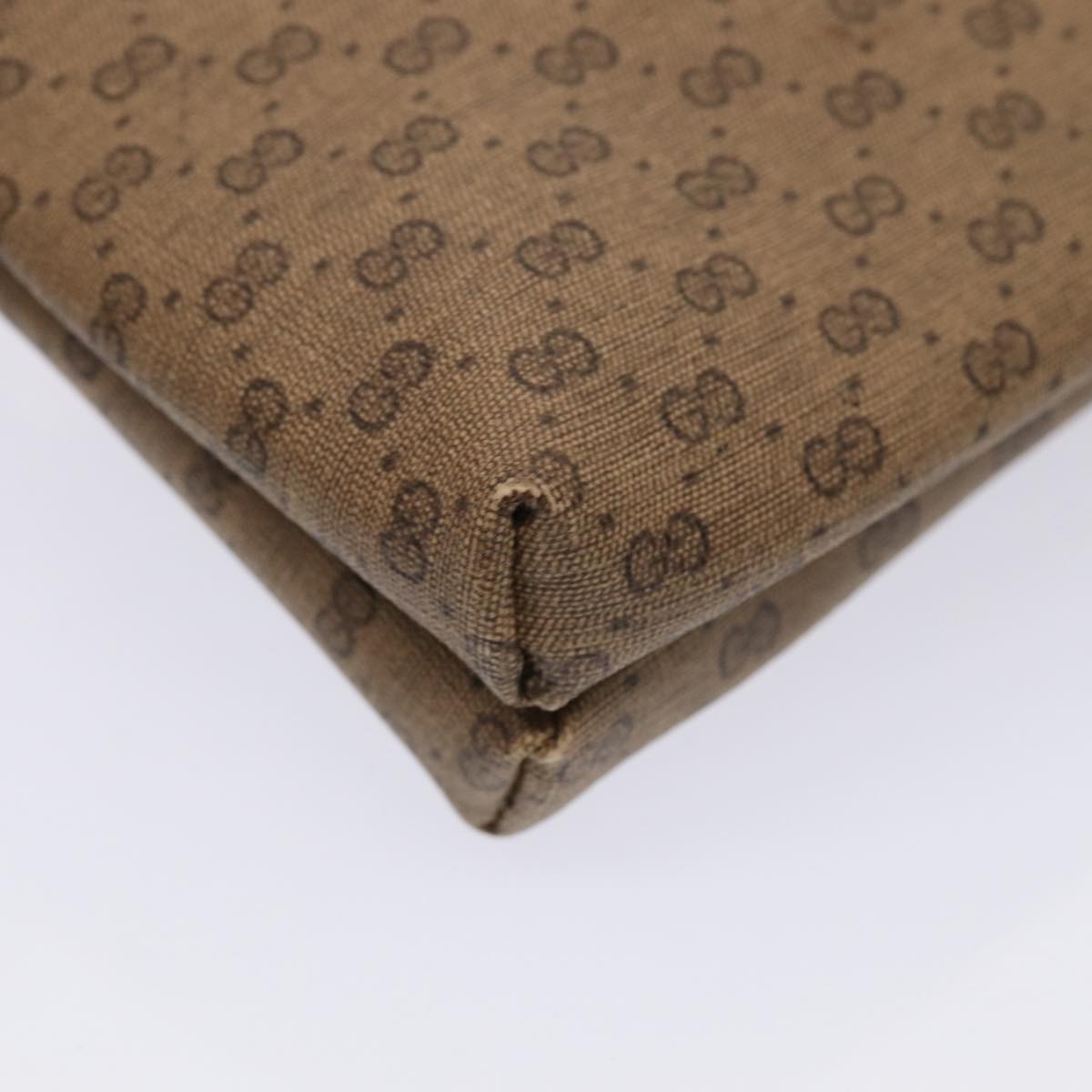 GUCCI Micro GG Supreme Shoulder Bag PVC Beige Gold 49 007 5548 Auth 87020