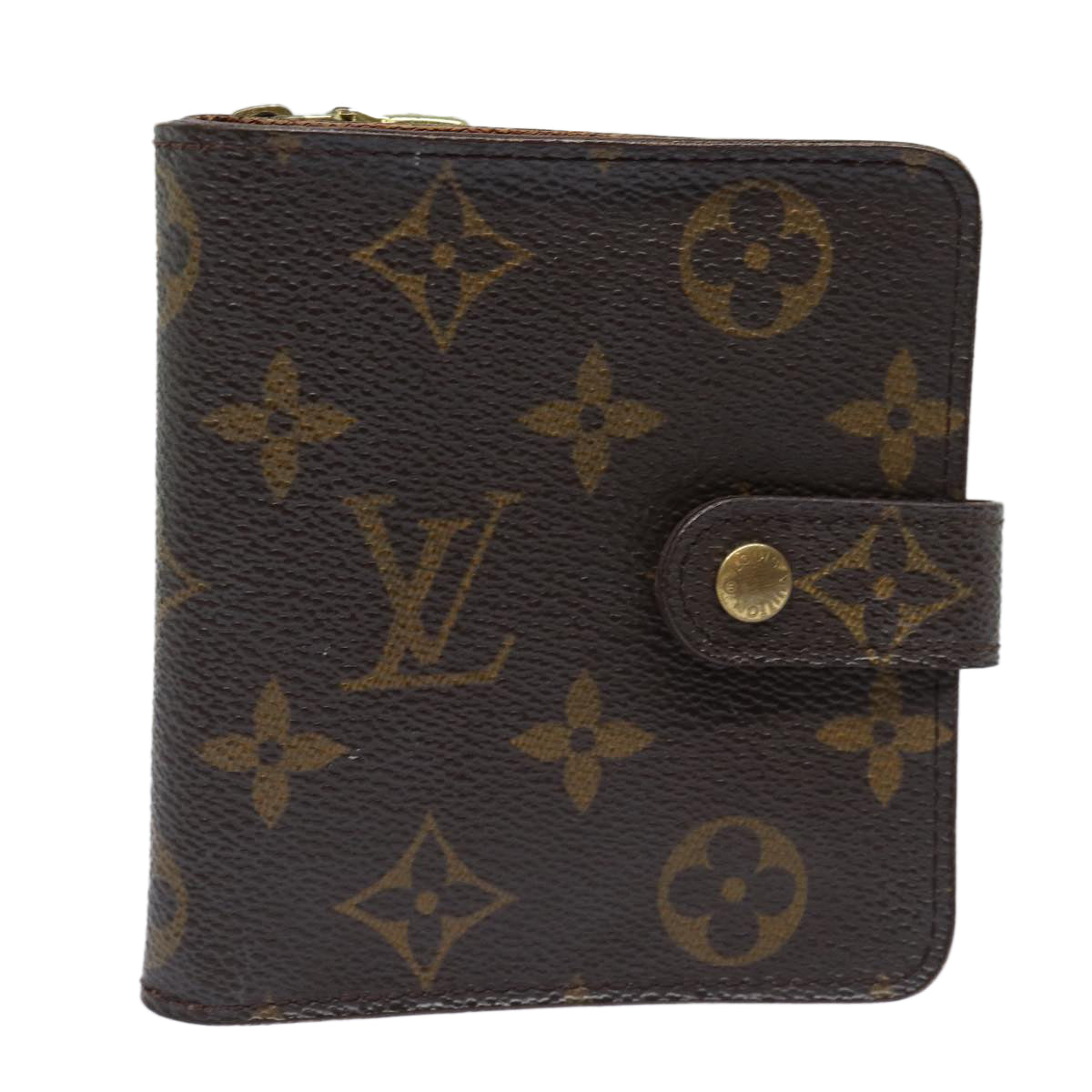 LOUIS VUITTON Monogram Compact Zip Wallet M61667 LV Auth 87079