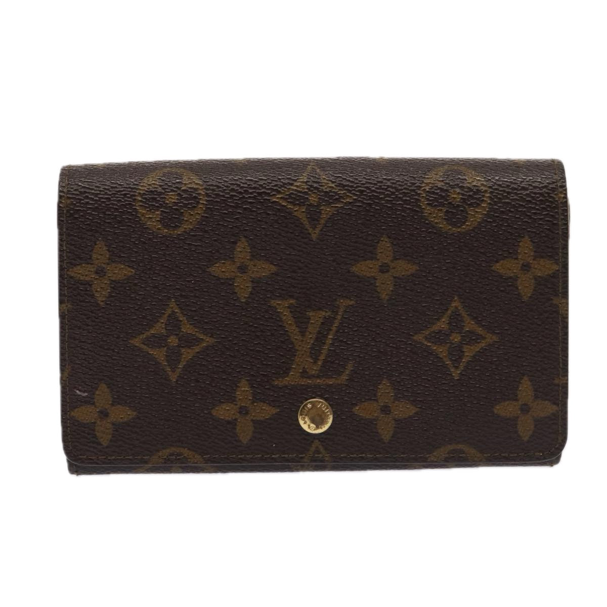 LOUIS VUITTON Monogram Porte Monnaie Billets Tresor Wallet M61730 Auth 87114