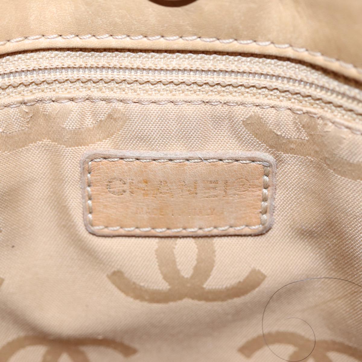 CHANEL Wild Stitch Matelasse Hand Bag Leather Beige Gold CC Auth 87191