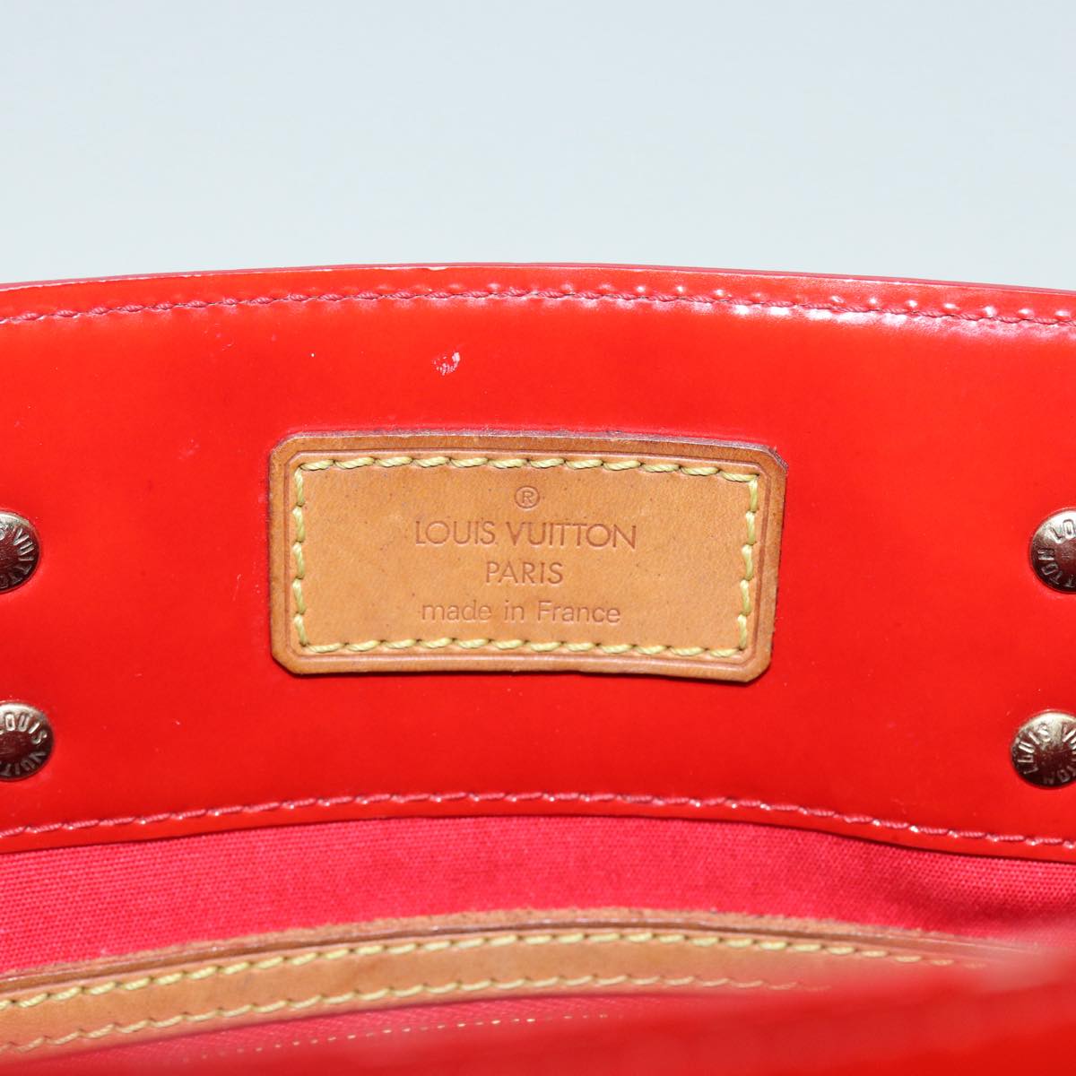 LOUIS VUITTON Monogram Vernis Reade MM Hand Bag Red Rouge M91086 LV Auth 87194