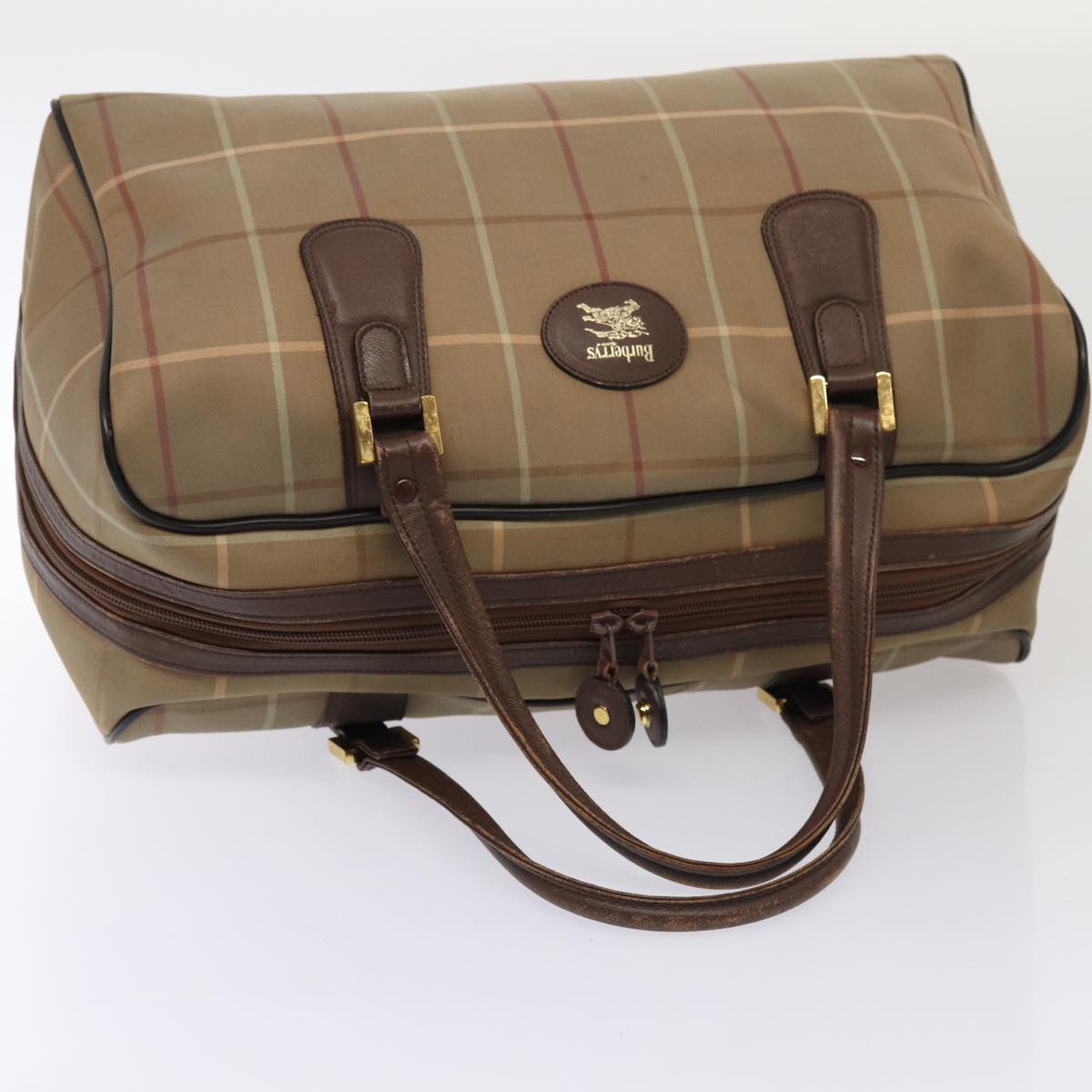 Burberrys Gucci Valentino Nova Check Boston Bag Canvas 3Set Brown Auth 87330