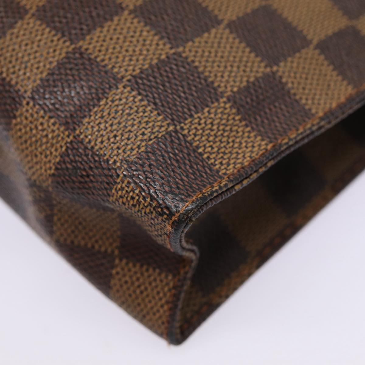 LOUIS VUITTON Damier Ebene Poche Toilette 26 Pouch N47543 LV Auth 87335