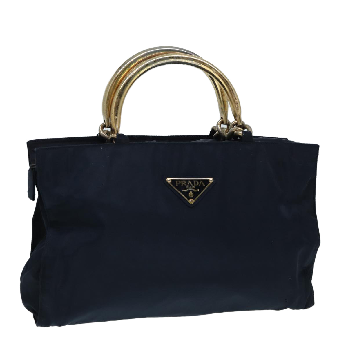 PRADA Hand Bag Nylon Navy Auth 87347