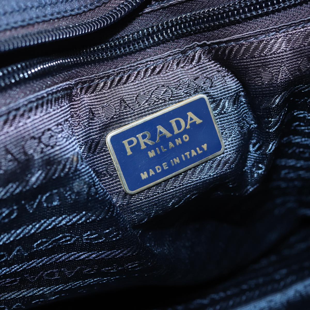 PRADA Hand Bag Nylon Navy Auth 87347