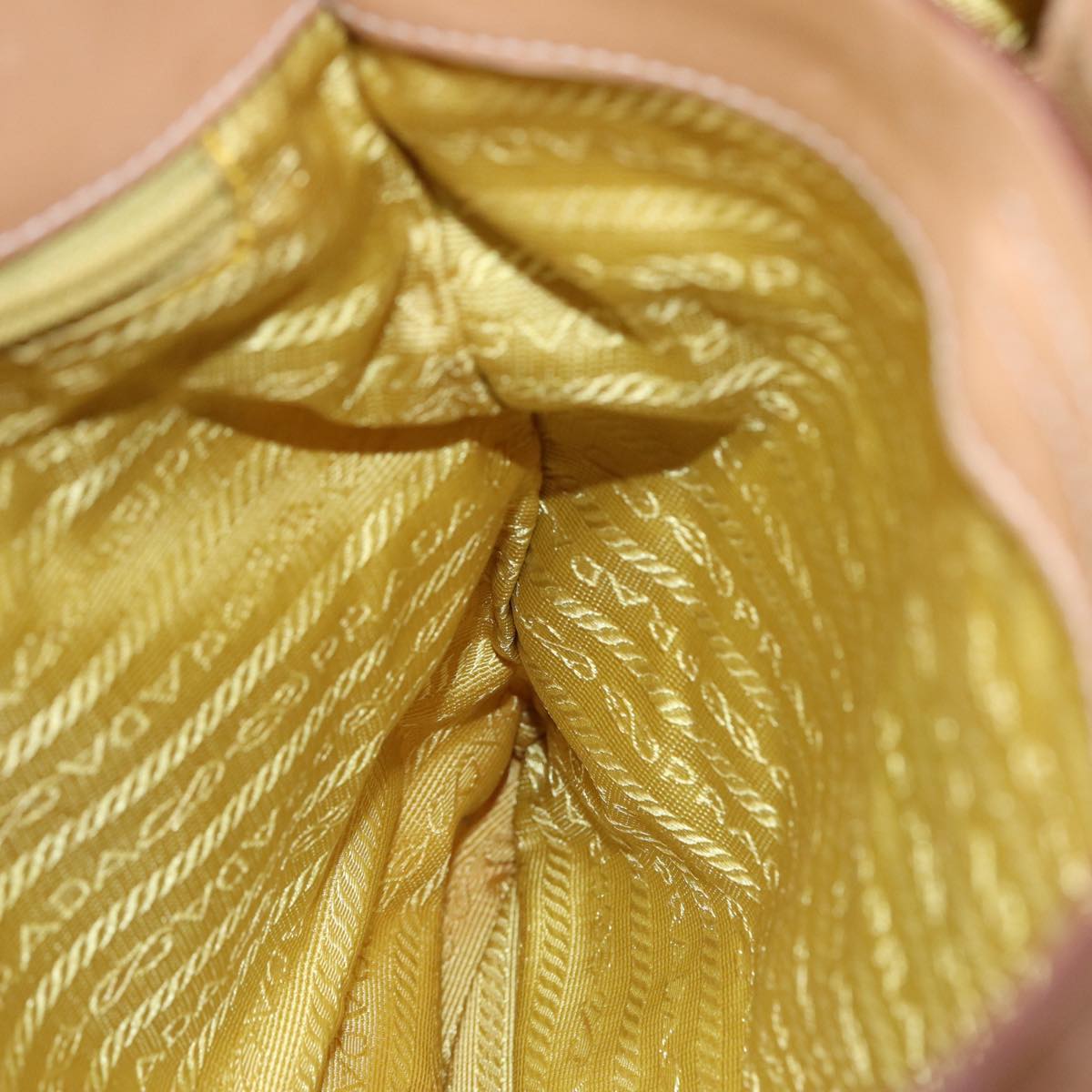 PRADA Shoulder Bag Nylon Yellow Auth 87348