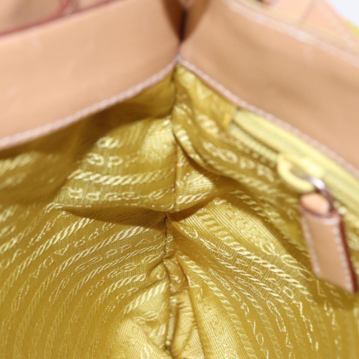 PRADA Shoulder Bag Nylon Yellow Auth 87348