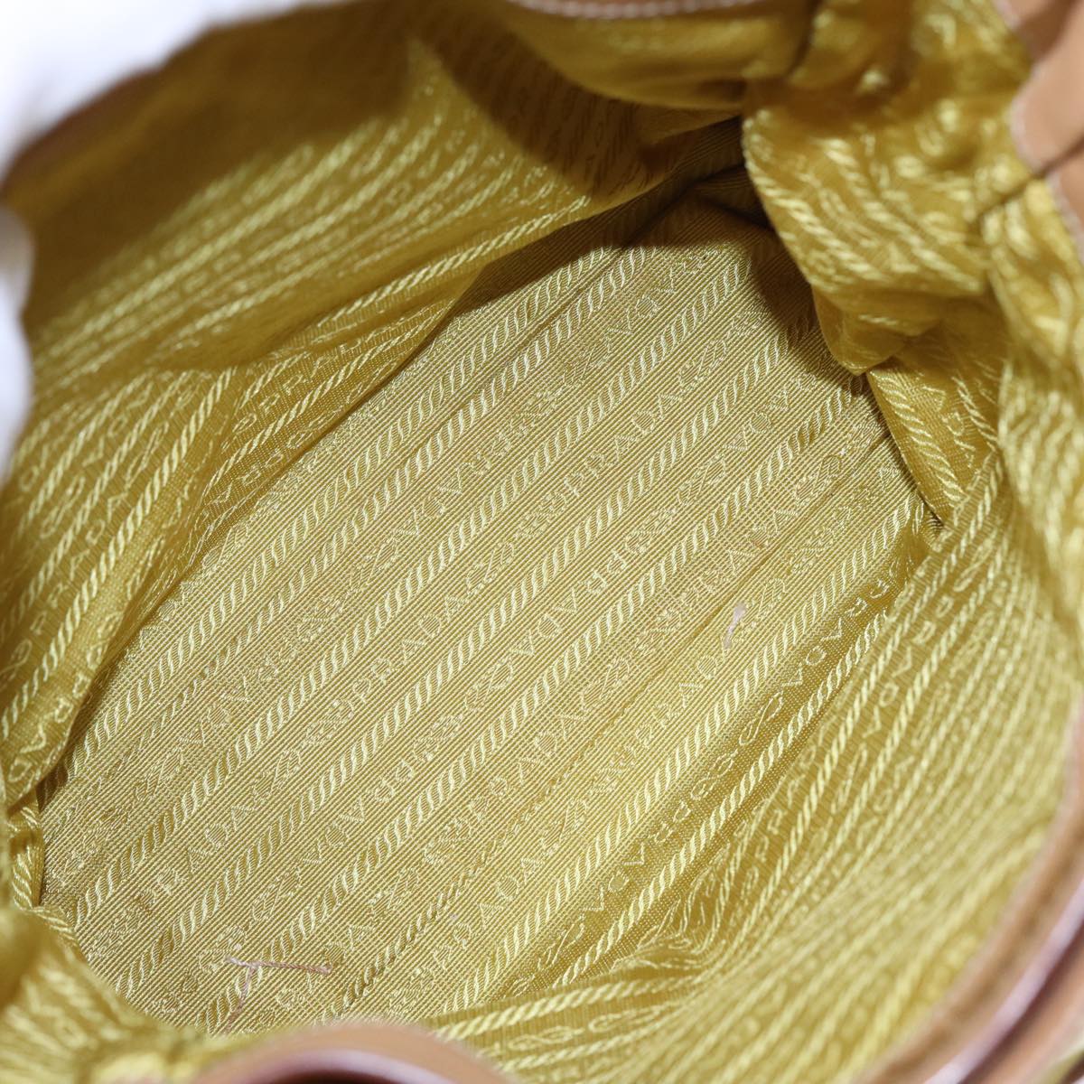 PRADA Shoulder Bag Nylon Yellow Auth 87348