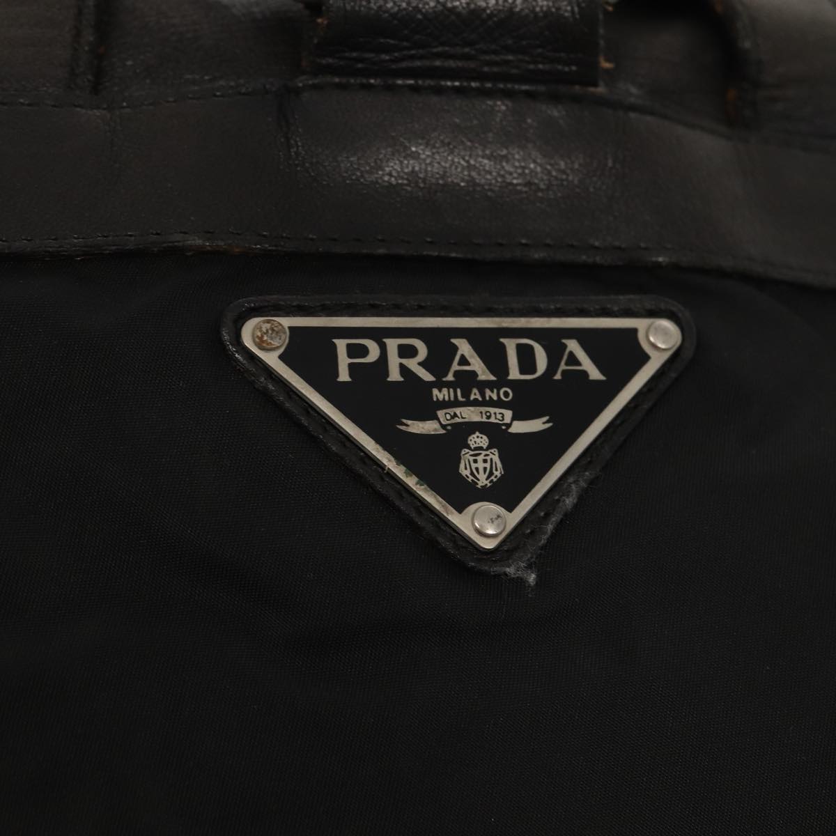 PRADA Backpack Nylon Leather Black Auth 87351