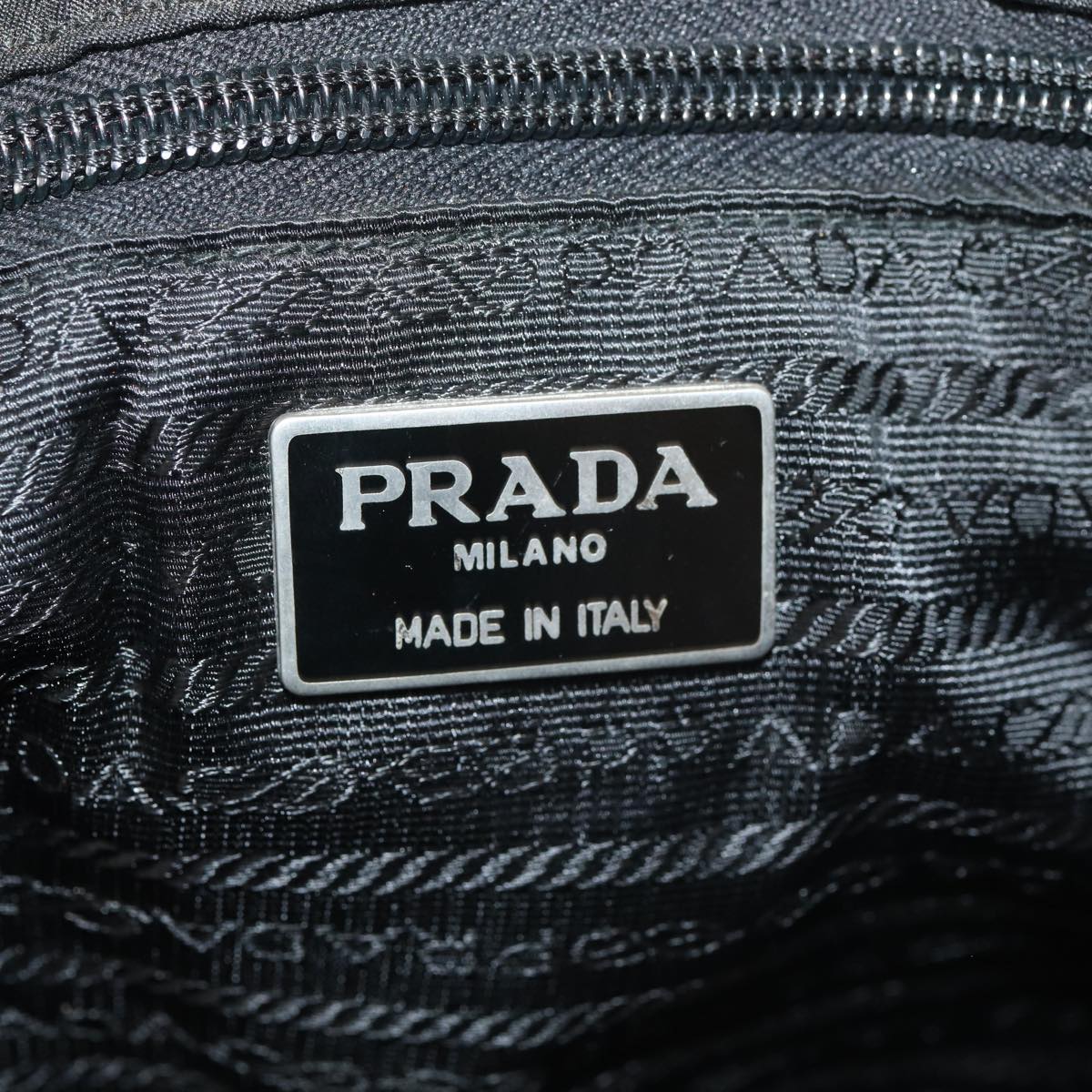 PRADA Backpack Nylon Leather Black Auth 87351