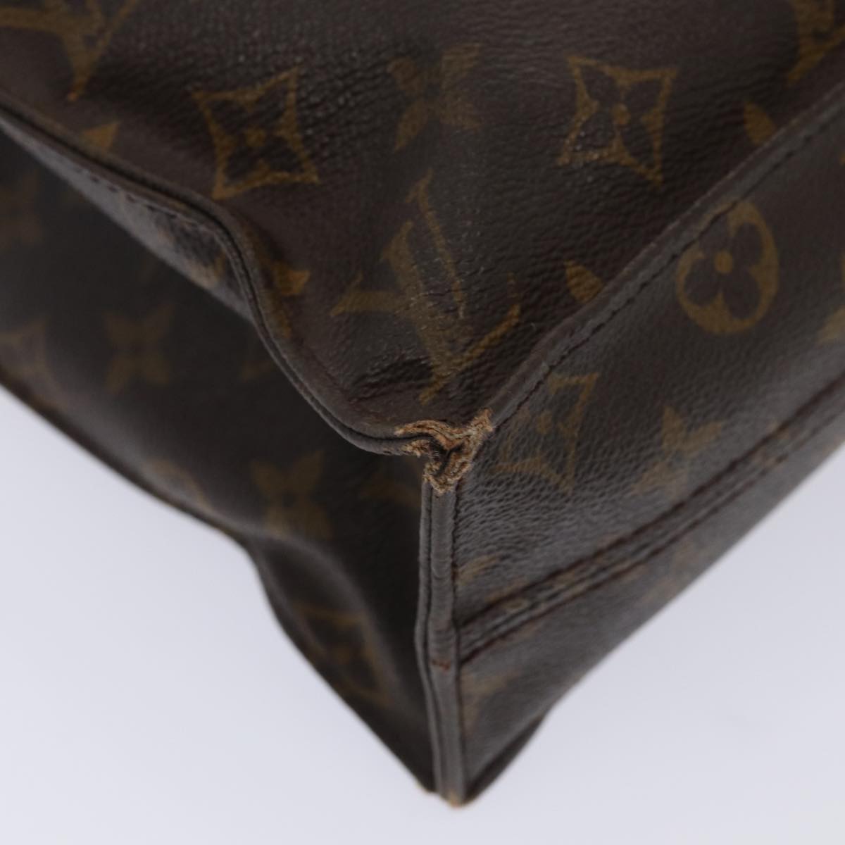 LOUIS VUITTON Monogram Sac Plat Hand Bag M51140 LV Auth 87386