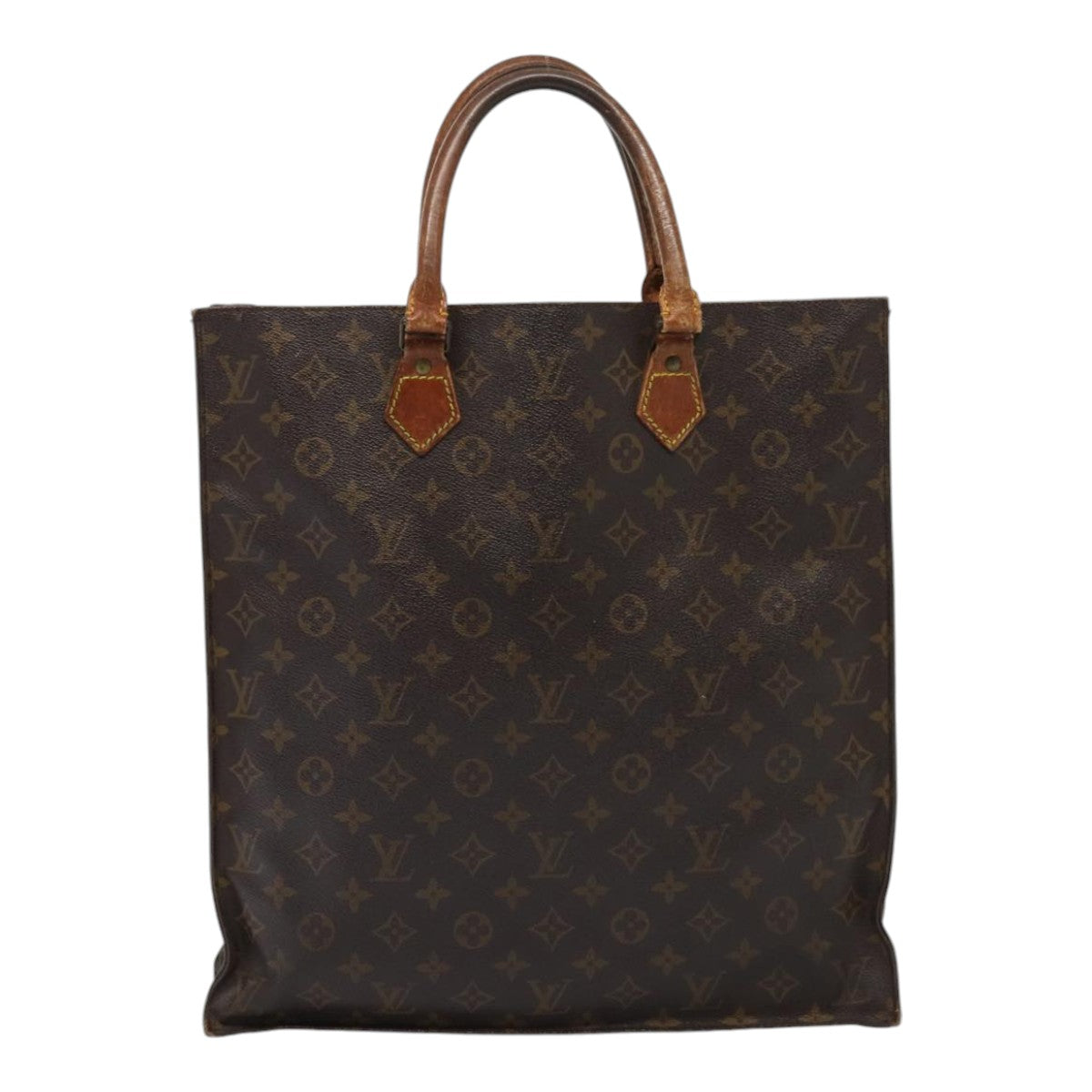 LOUIS VUITTON Monogram Sac Plat Hand Bag M51140 LV Auth 87386