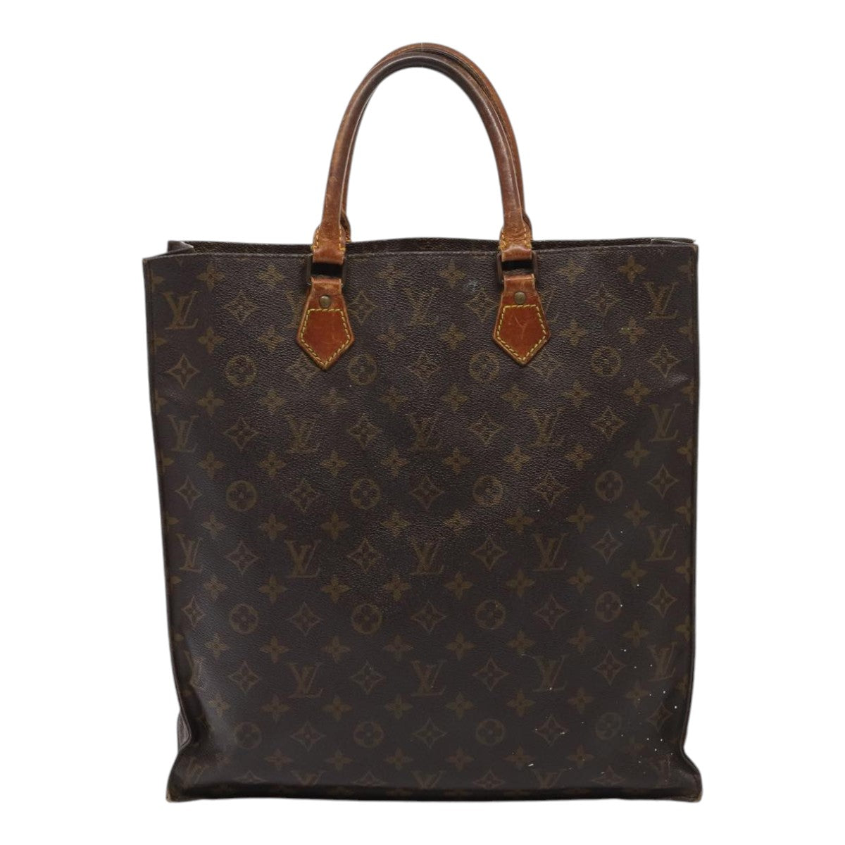 LOUIS VUITTON Monogram Sac Plat Hand Bag M51140 LV Auth 87386