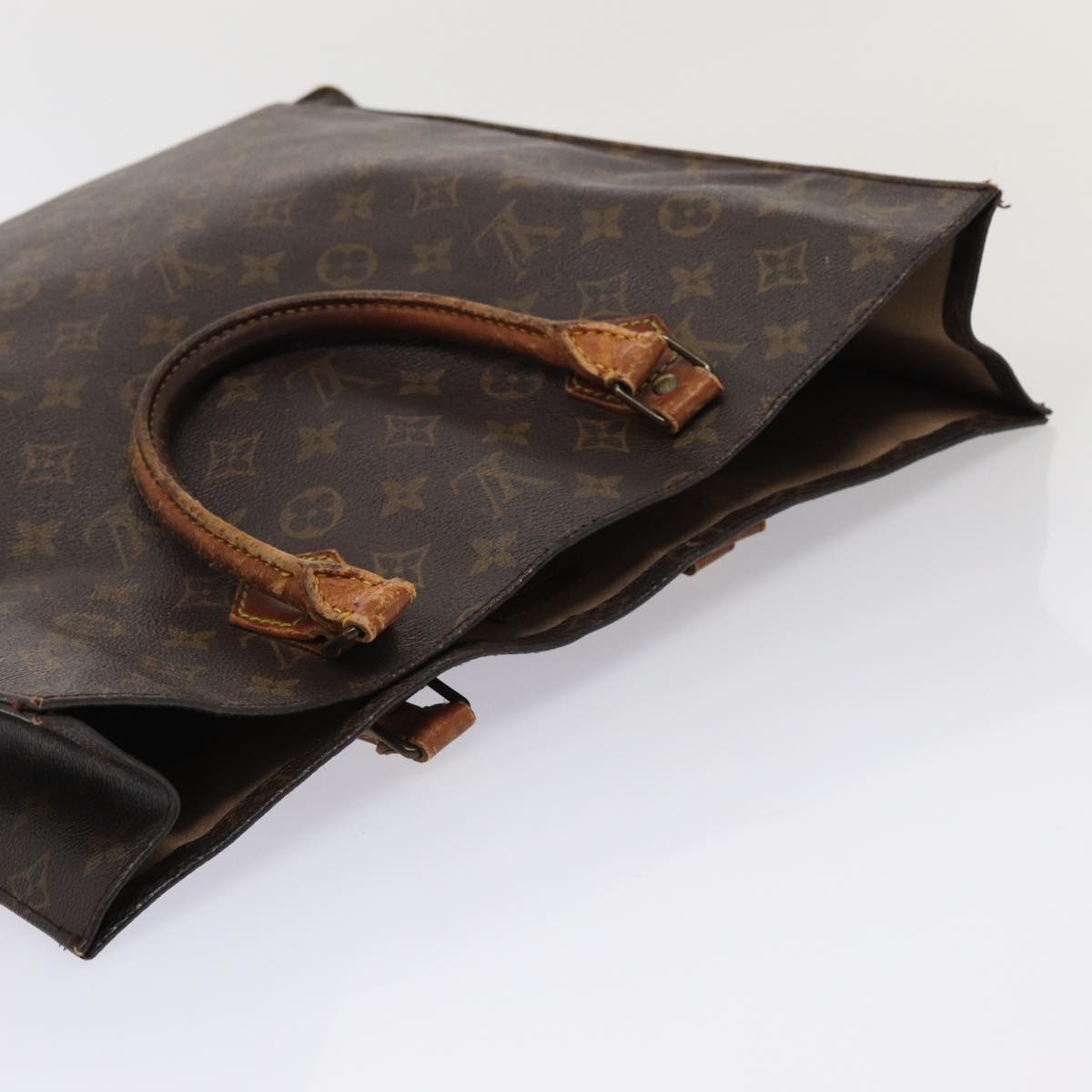 LOUIS VUITTON Monogram Sac Plat Hand Bag M51140 LV Auth 87386