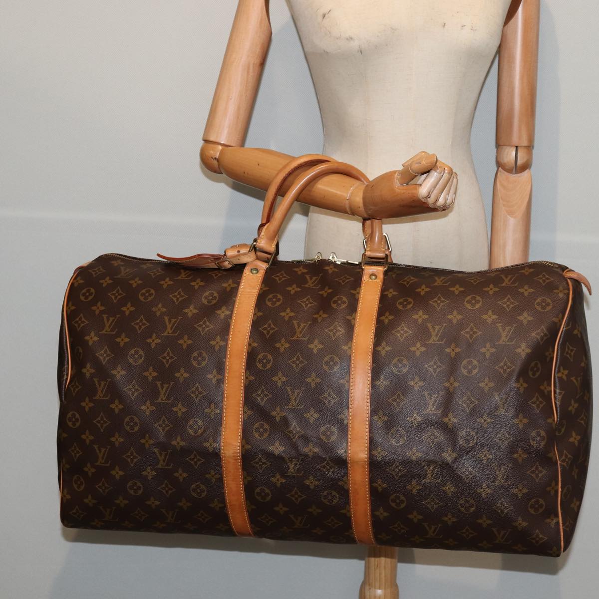 LOUIS VUITTON Monogram Keepall 60 Boston Bag M41422 LV Auth 87415