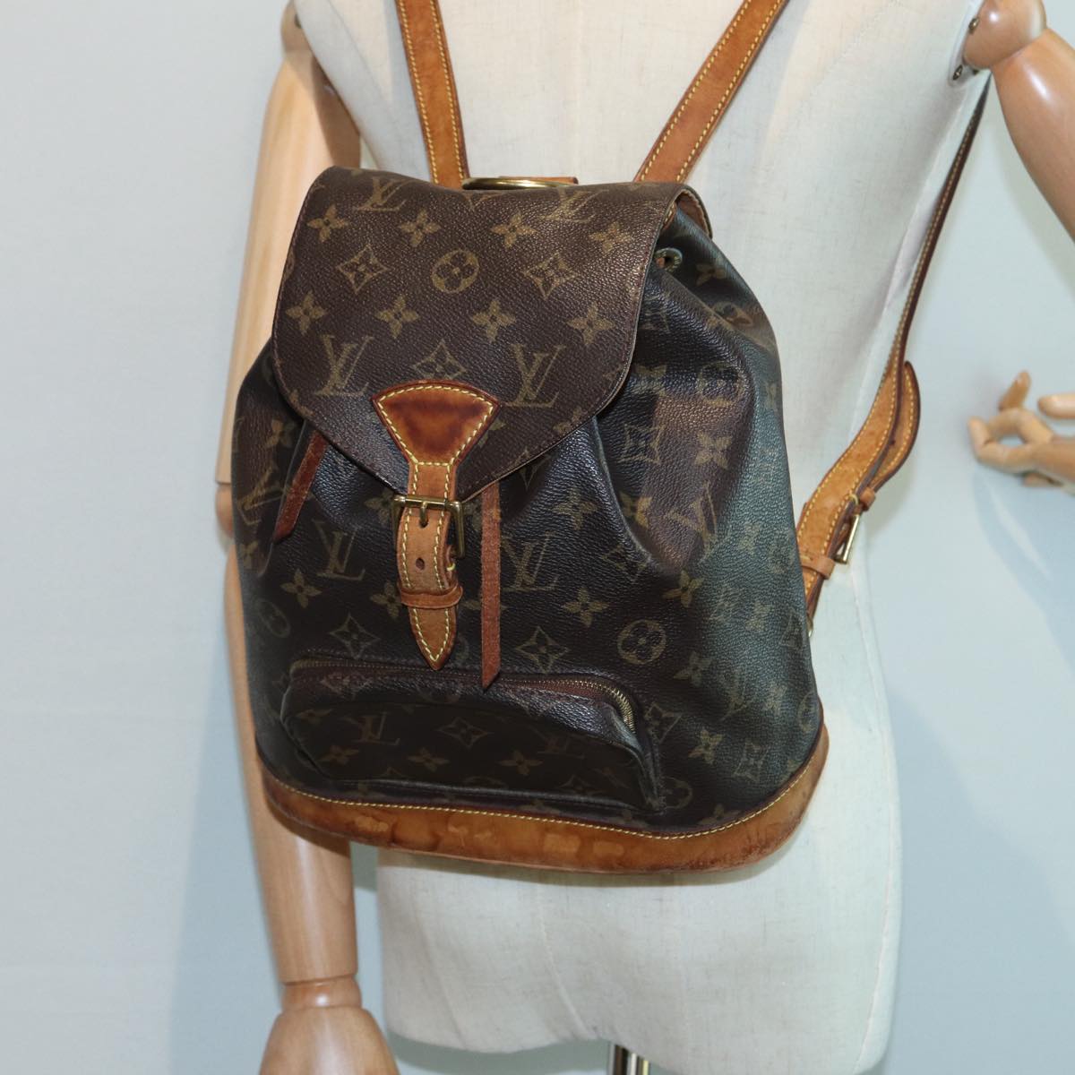 LOUIS VUITTON Monogram Montsouris MM Backpack M51136 LV Auth 87416