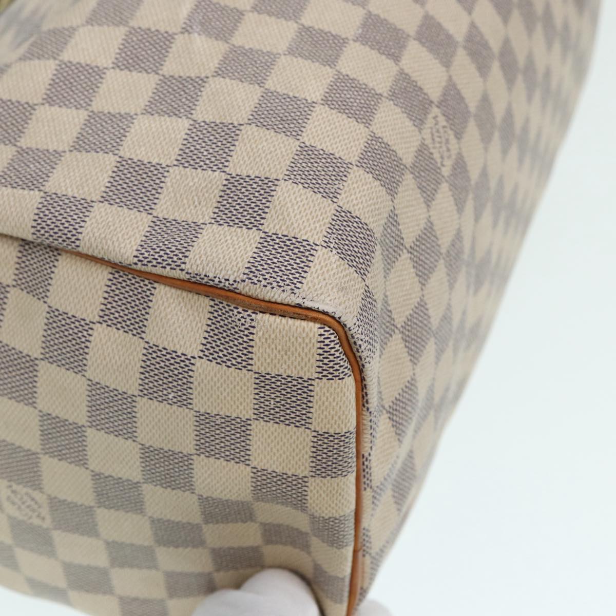 LOUIS VUITTON Damier Azur Speedy 35 Hand Bag N41535 LV Auth 87428