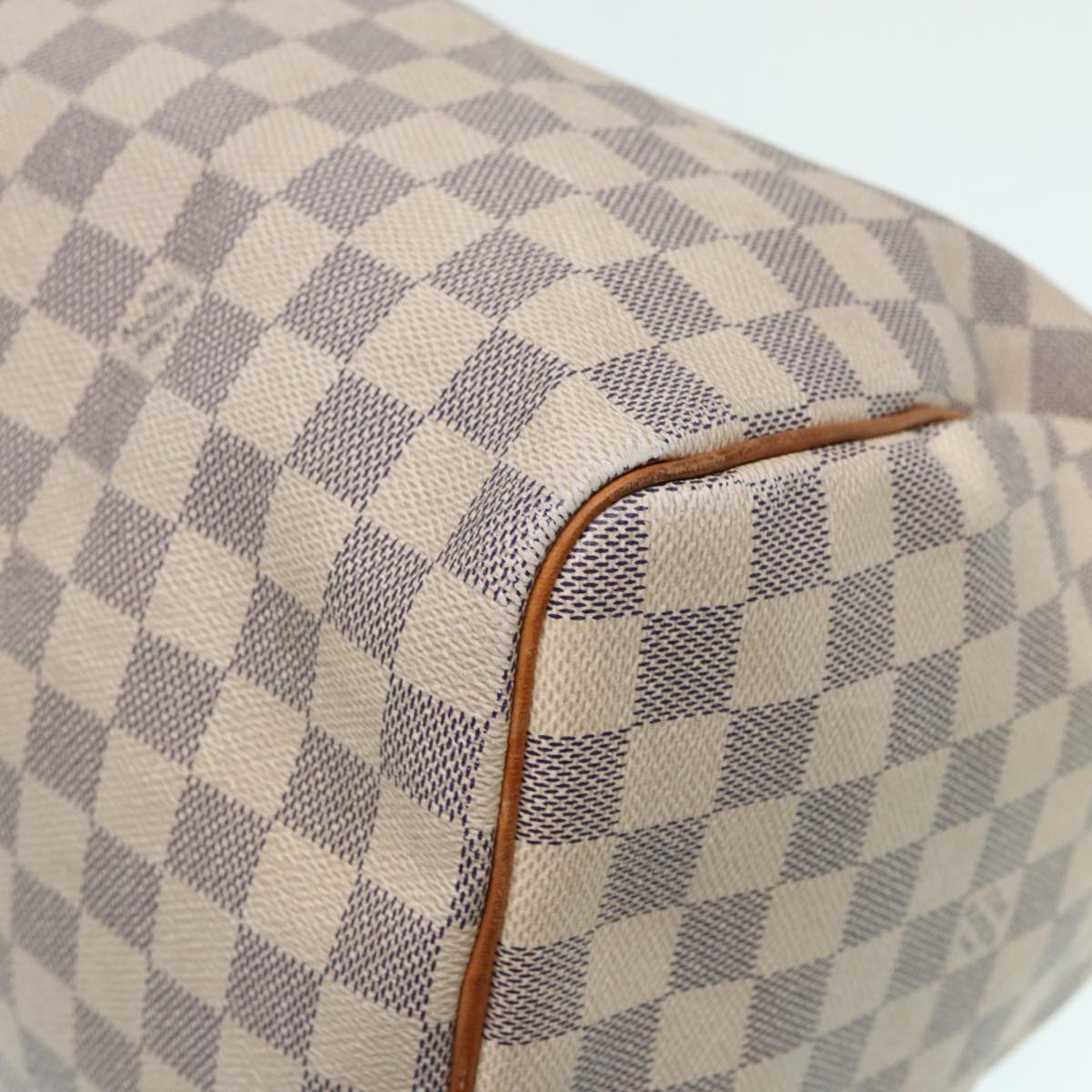 LOUIS VUITTON Damier Azur Speedy 35 Hand Bag N41535 LV Auth 87428